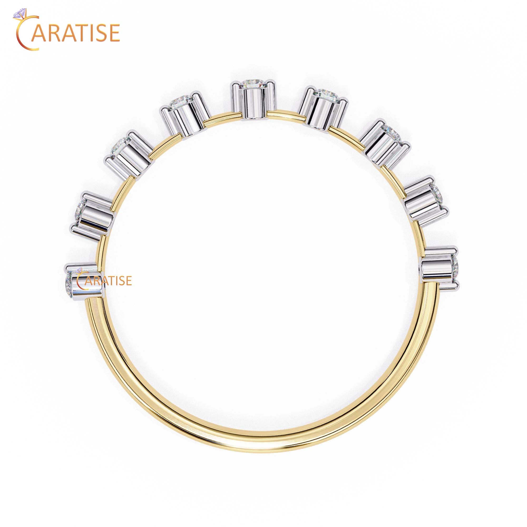 0.21 TDW Round Cut Diamond Women's Minimalist Ring