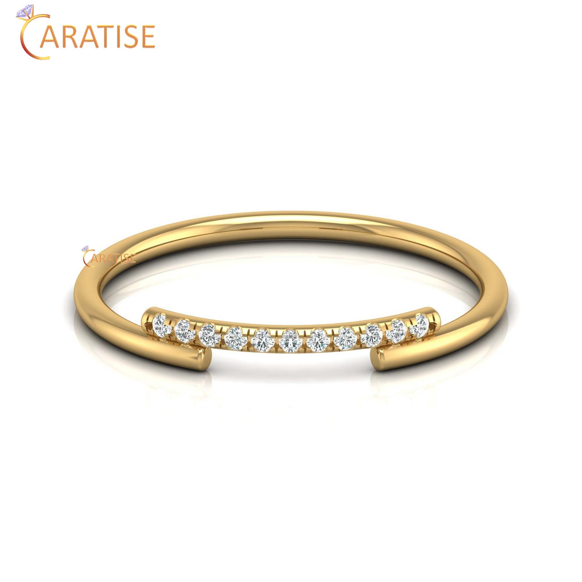 0.05 TDW Round Cut Minimalist Women's Diamond Ring
