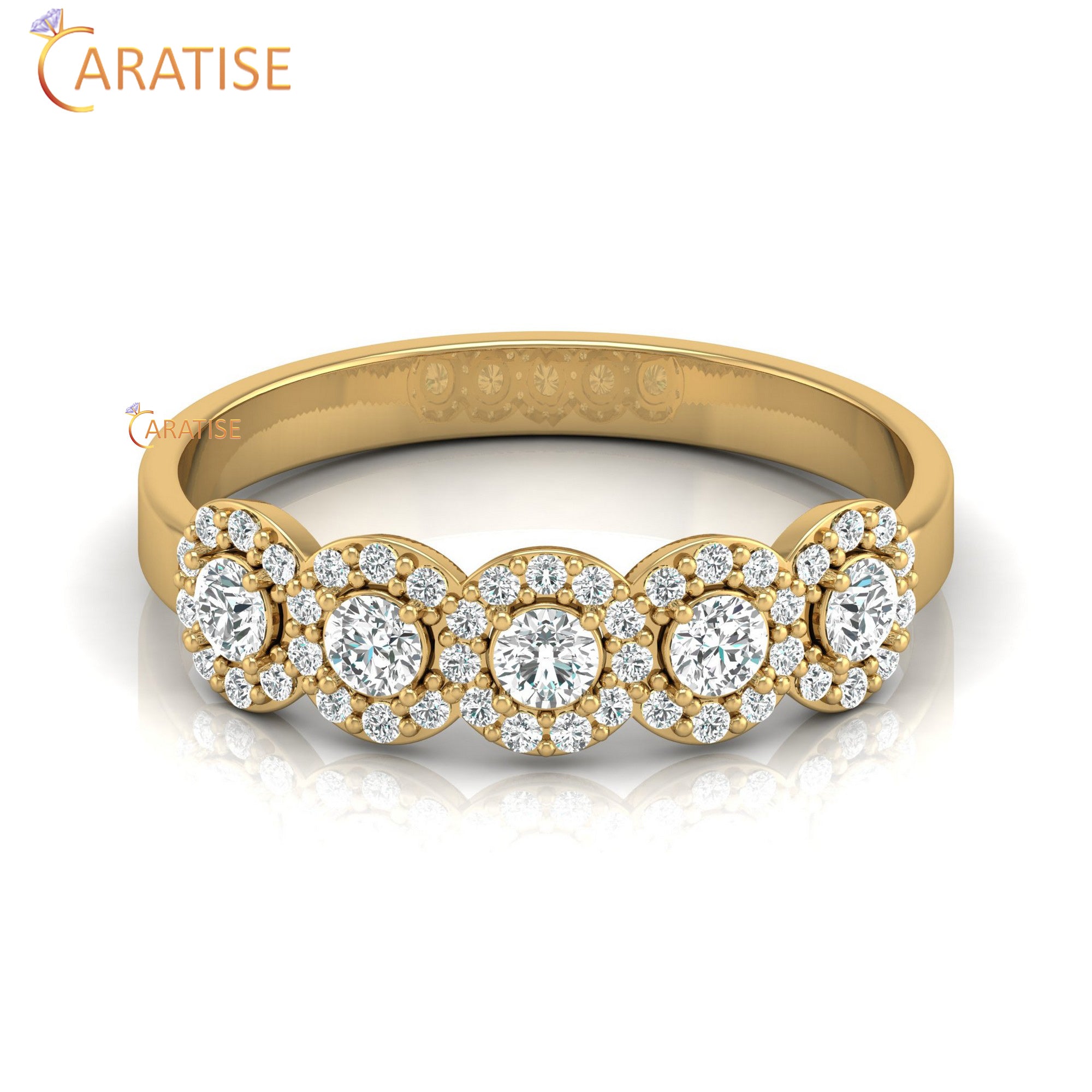 0.45 TDW Round Cut Women's Minimalist Diamond Ring