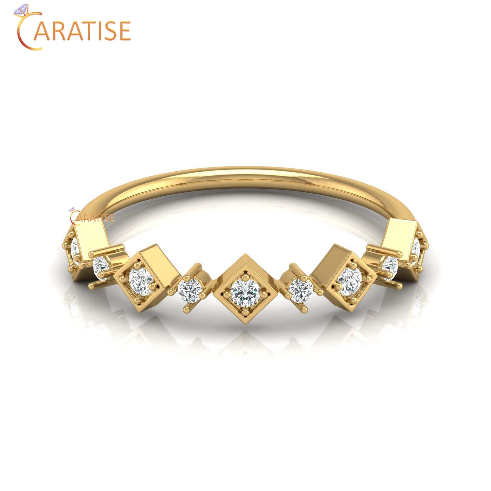 0.14 TDW Round Cut Minimalist Women's Diamond Ring