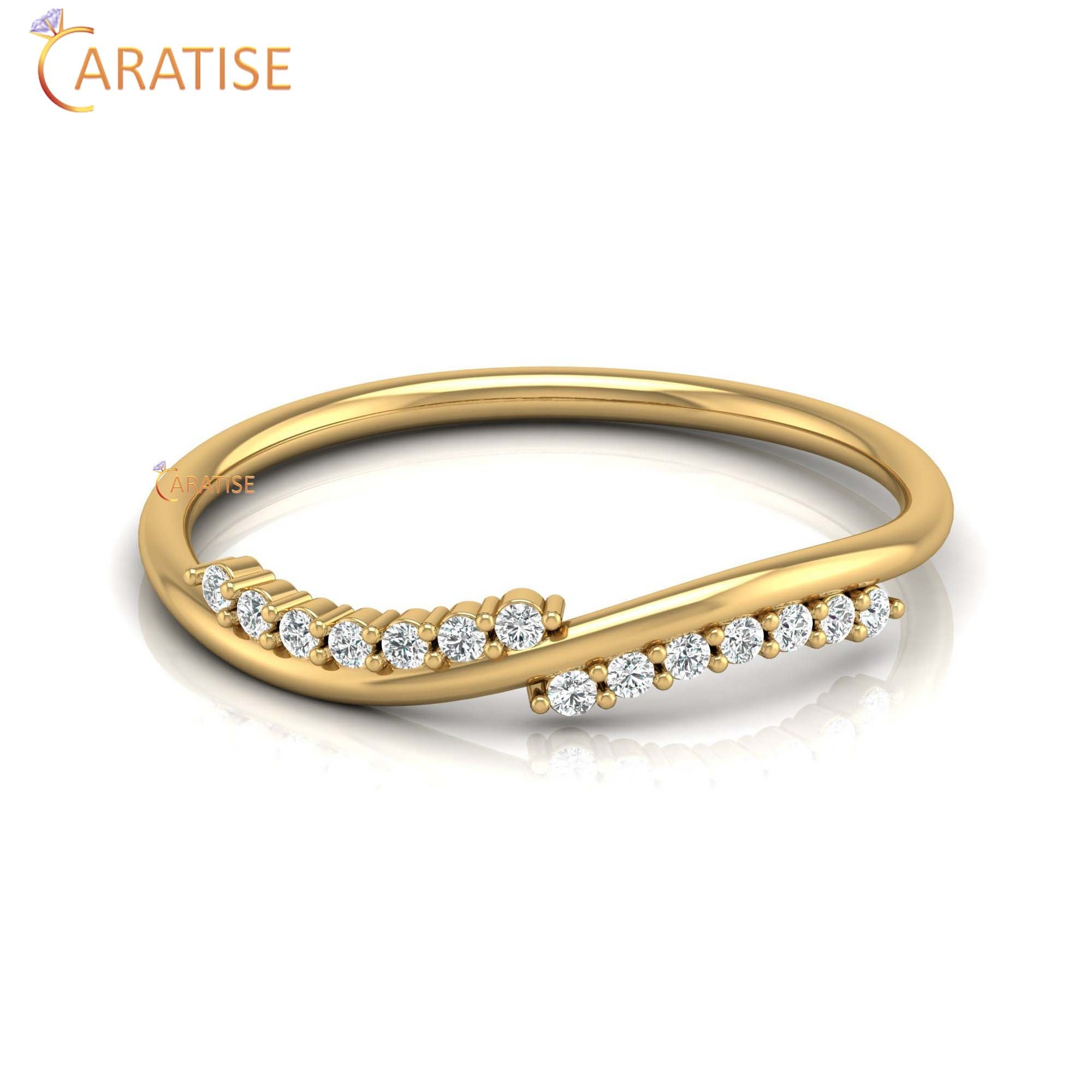 0.09 TDW Round Cut Minimalist Women's Diamond Ring