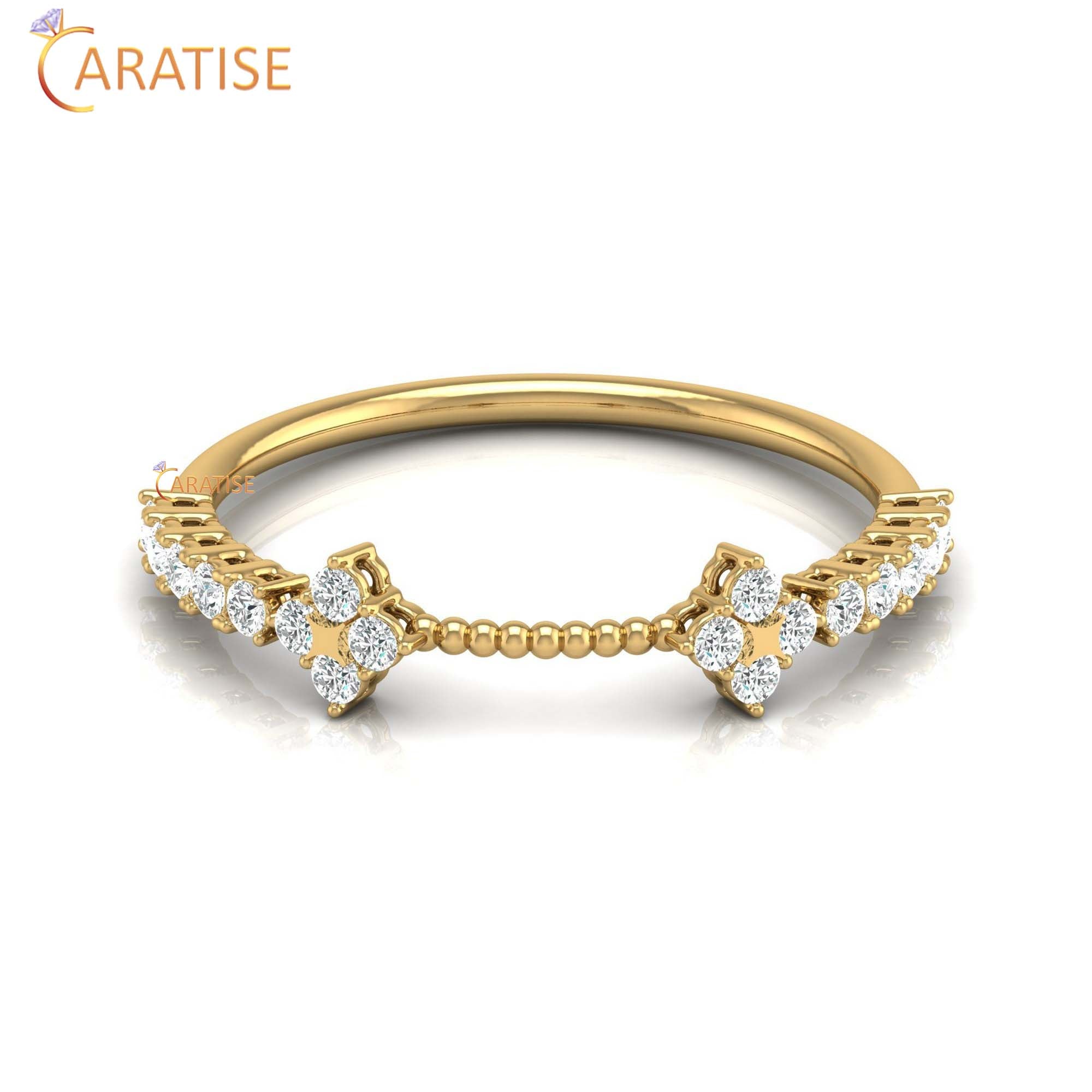 0.23 TDW Round Cut Minimalist Women's Diamond Ring