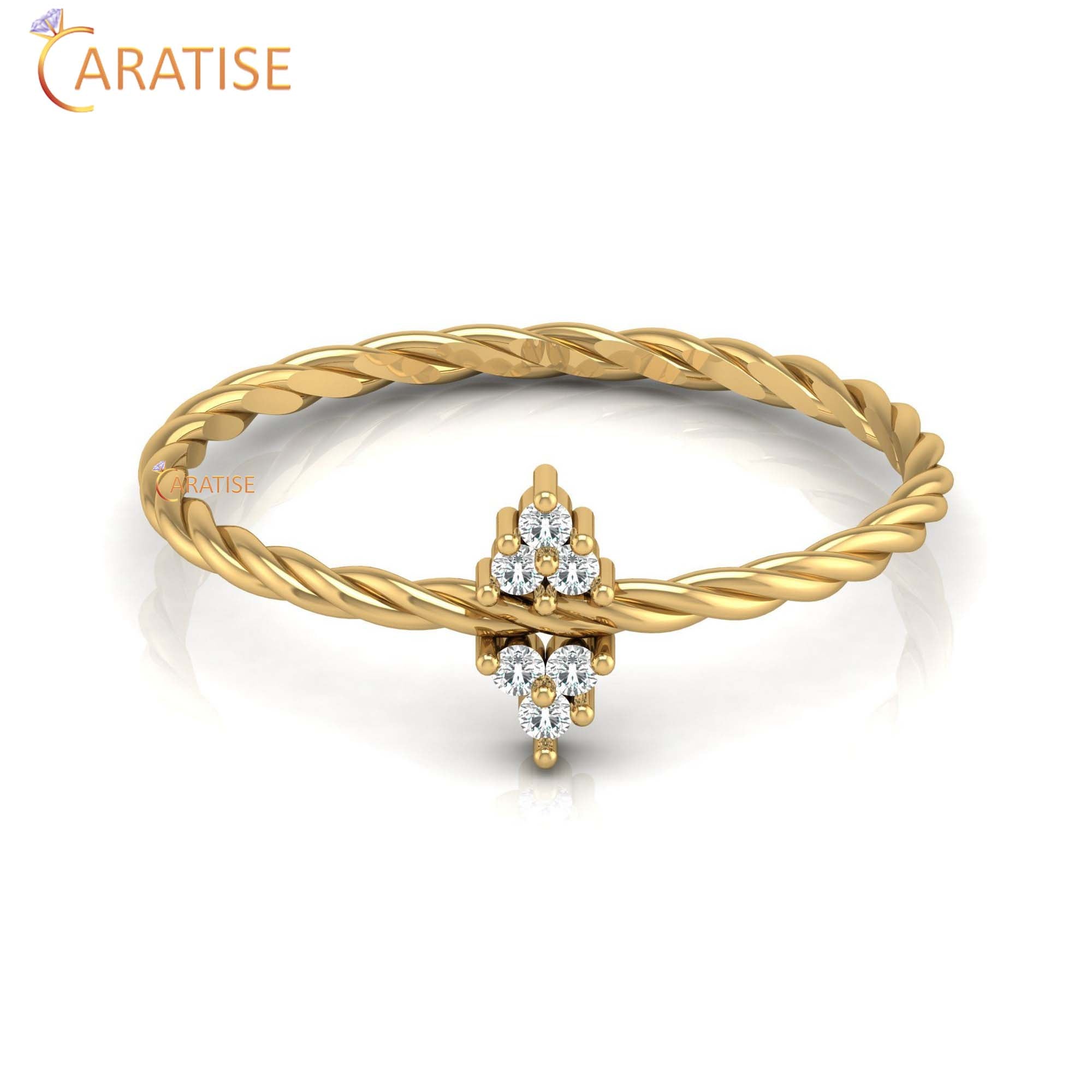 0.05 TDW Round Cut Minimalist Women's Diamond Ring