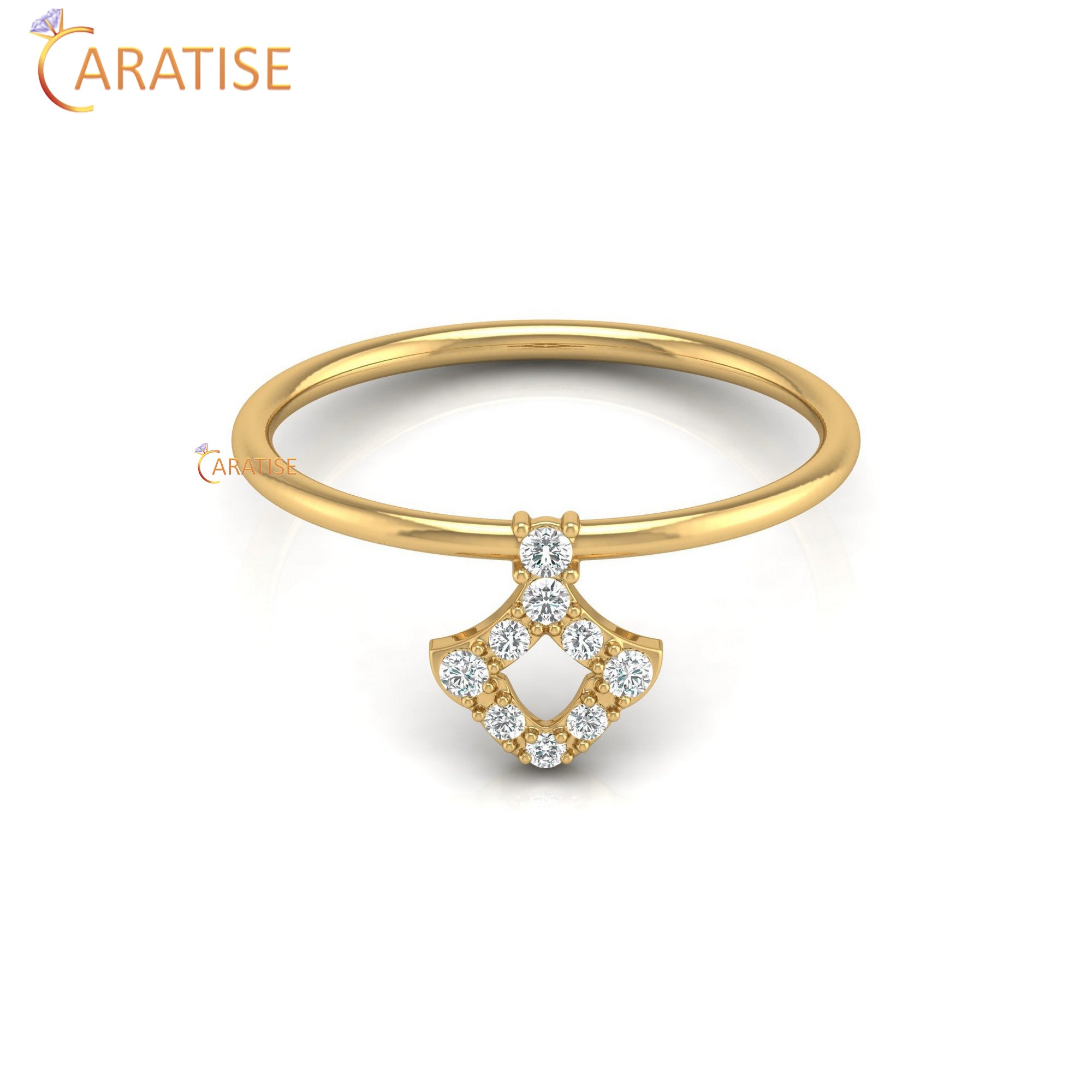 0.10 TDW Round Cut Minimalist Women's Diamond Ring