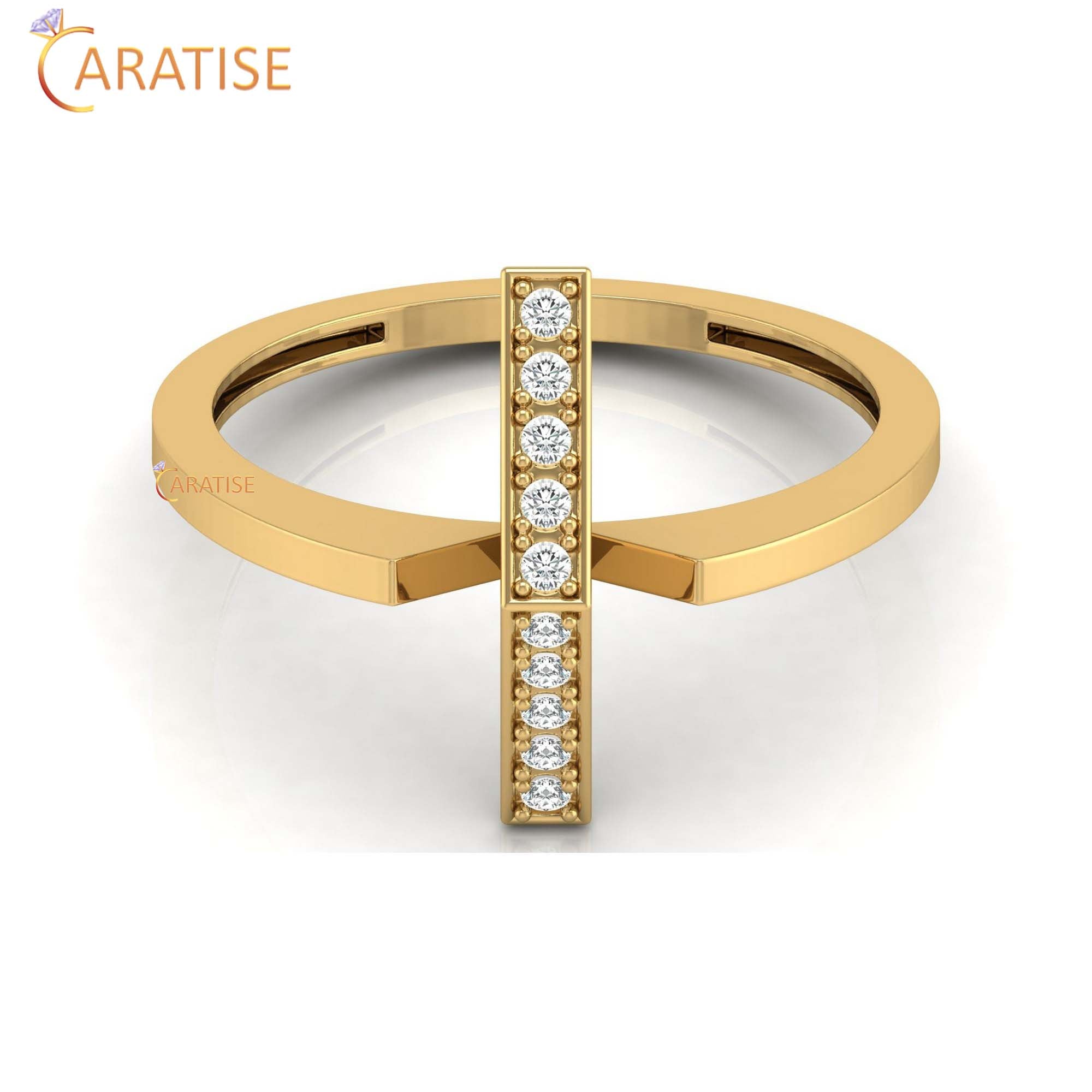 0.08 TDW Round Cut Minimalist Women's Diamond Ring