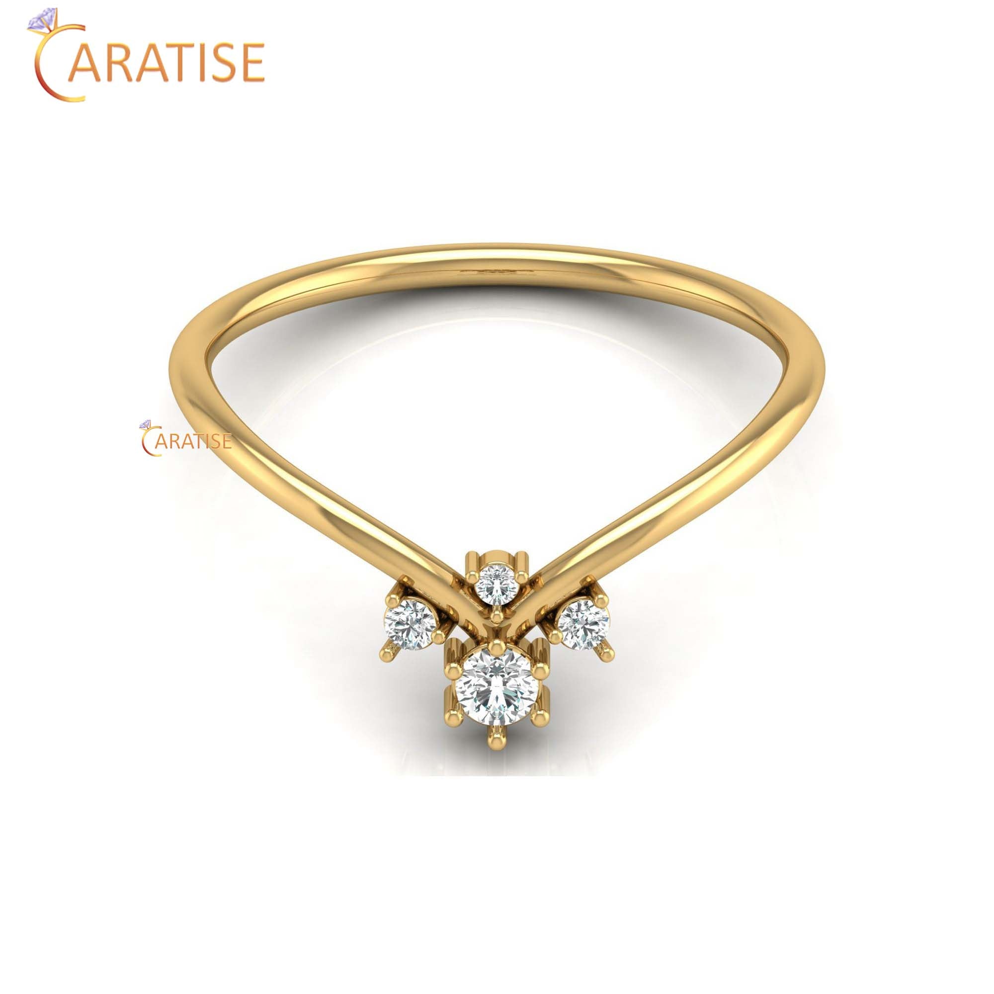 0.10 TDW Round Cut Minimalist Diamond Ring