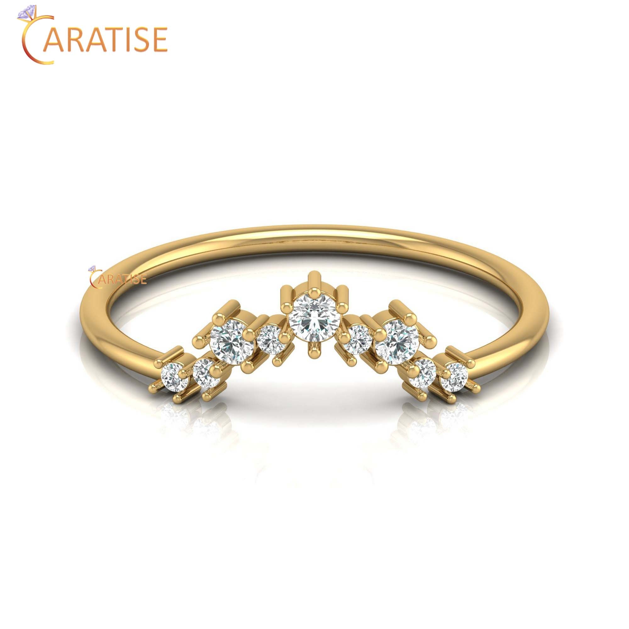 0.15 TDW Round Cut Minimalist Women's Diamond Ring