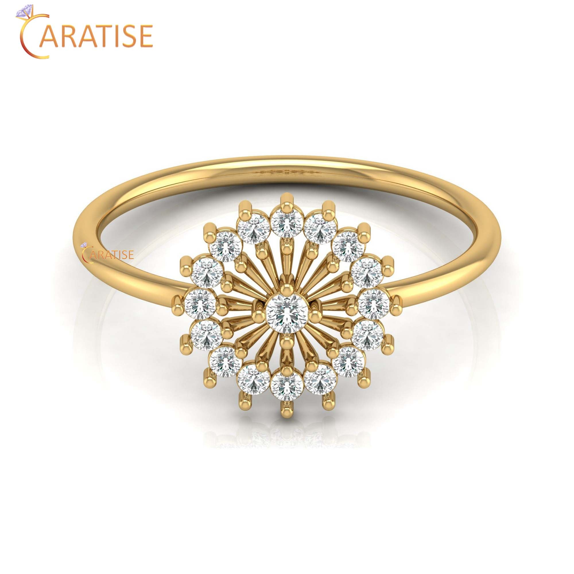 0.23 TDW Round Cut Women's Minimalist Diamond Ring