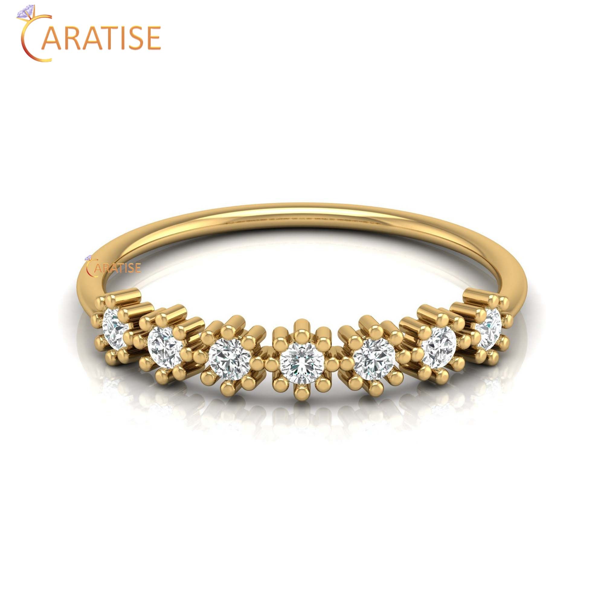 0.21 TDW Round Cut Minimalist Women's Diamond Ring