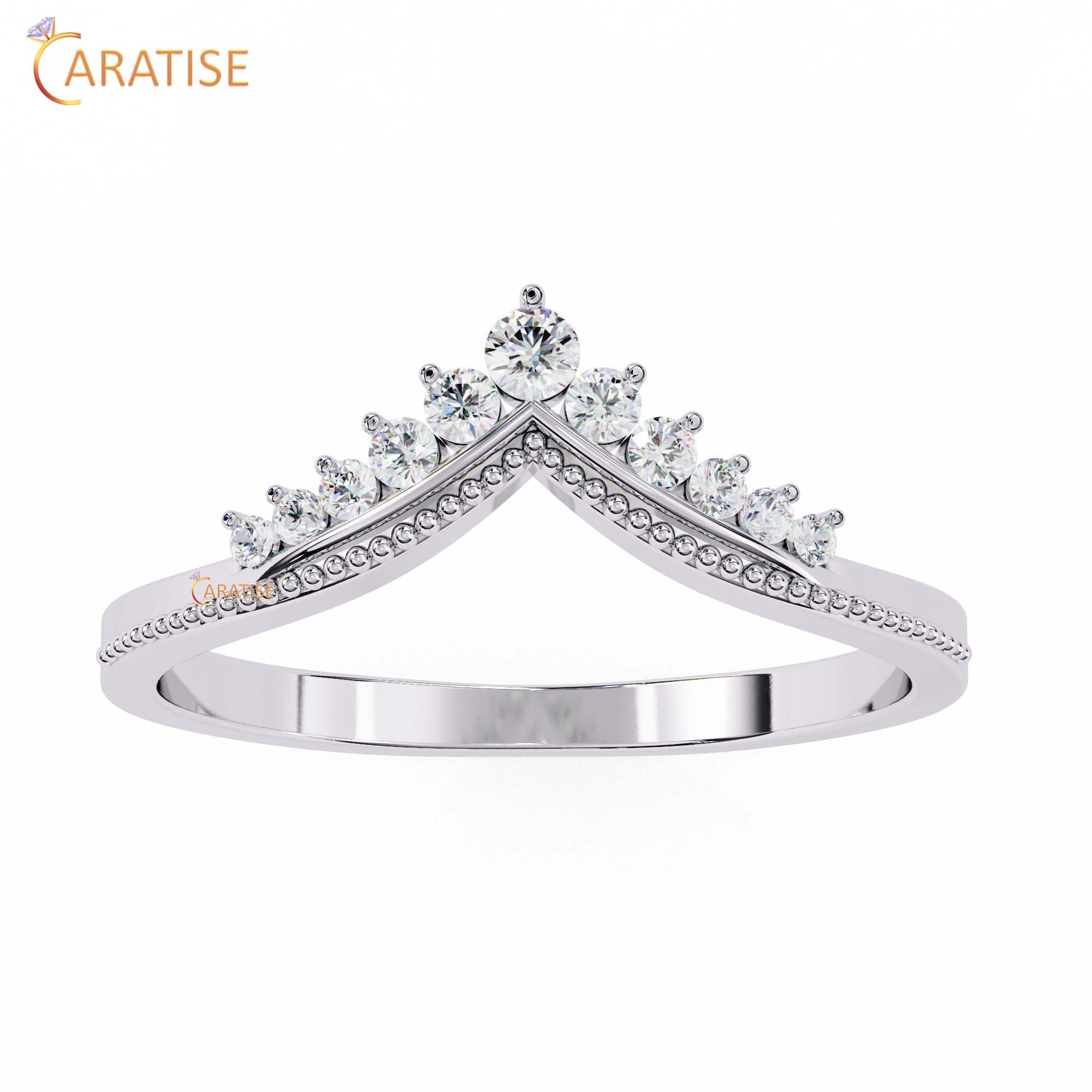 0.147 TDW Round Cut Diamond Women's Minimalist Ring