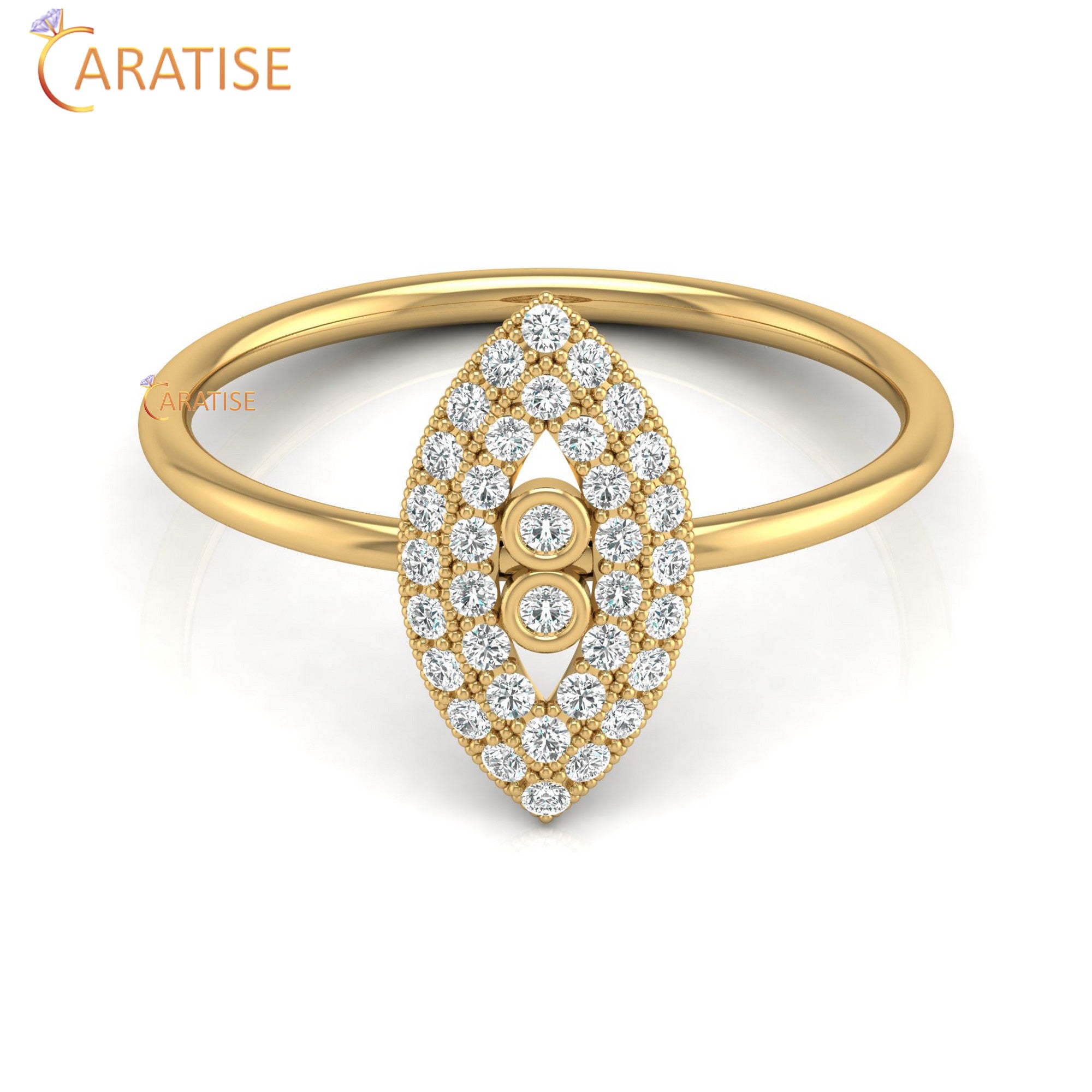 0.24 TDW Round Cut Women's Minimalist Diamond Ring