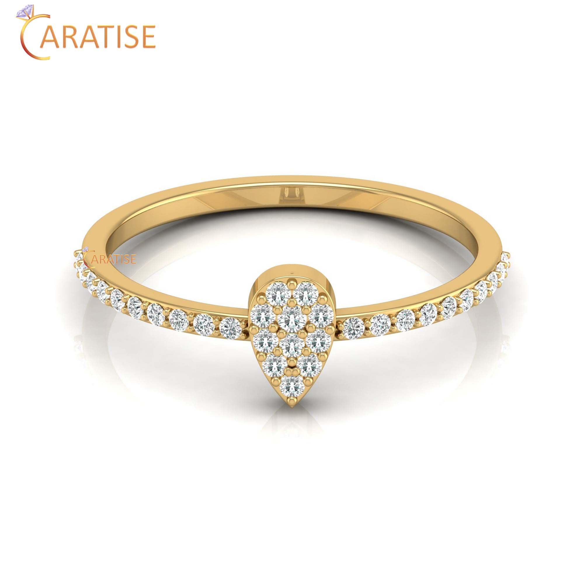 0.18 TDW Round Cut Minimalist Diamond Ring