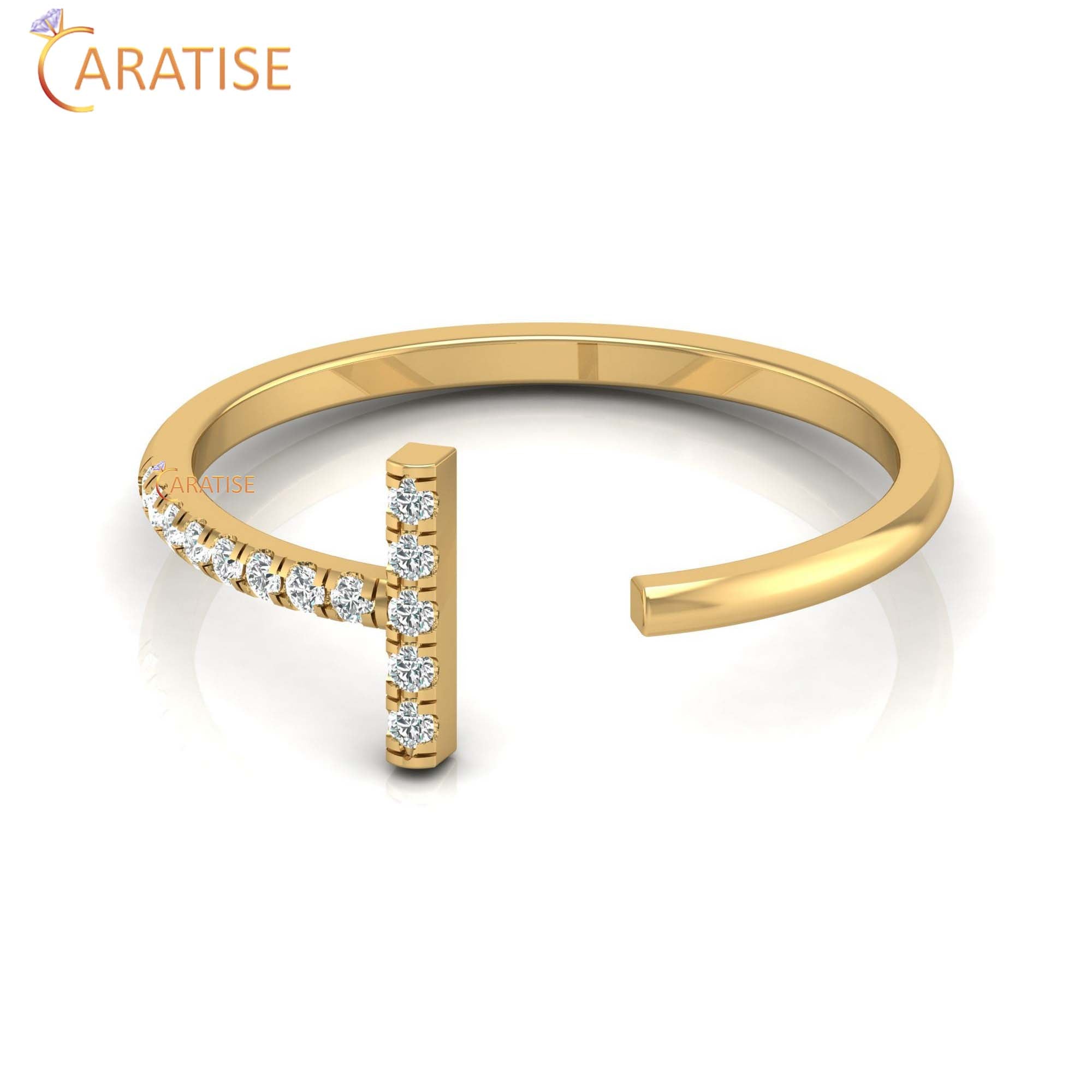 0.08 TDW Round Cut Minimalist Women's Diamond Ring
