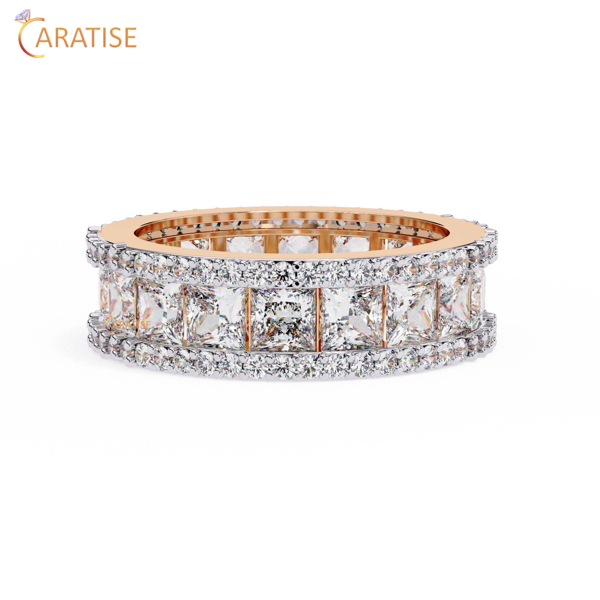 3.54 TDW Round & Princess Cut Diamond Women's Band