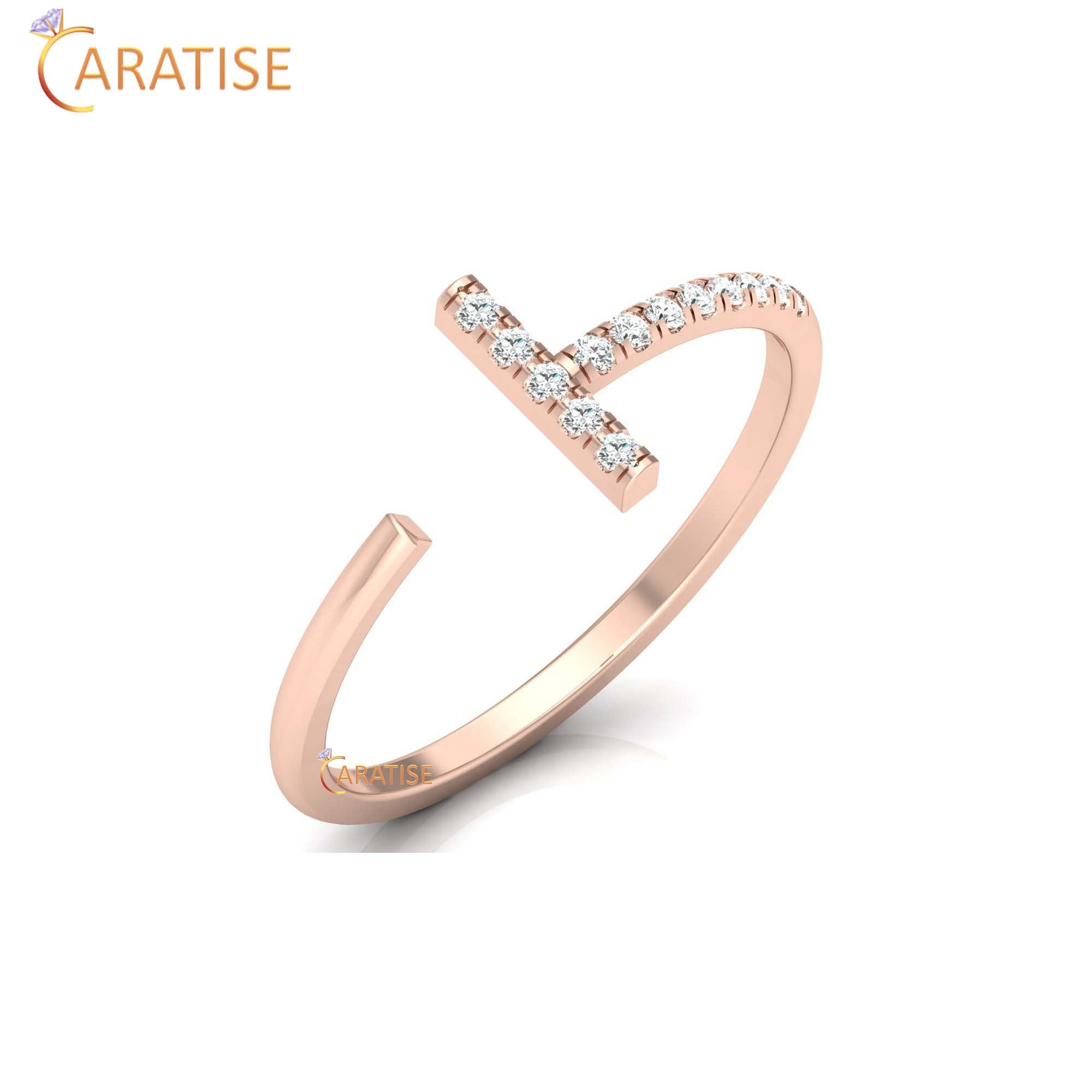 0.08 TDW Round Cut Minimalist Women's Diamond Ring