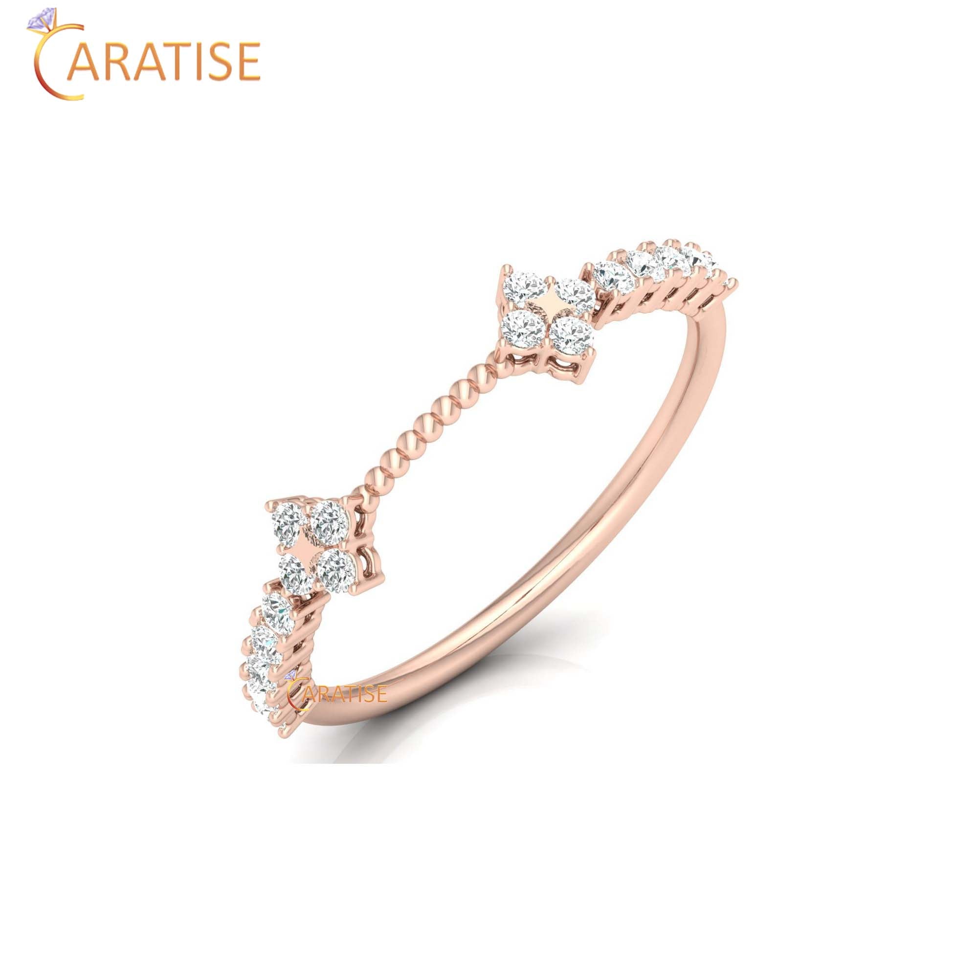 0.23 TDW Round Cut Minimalist Women's Diamond Ring