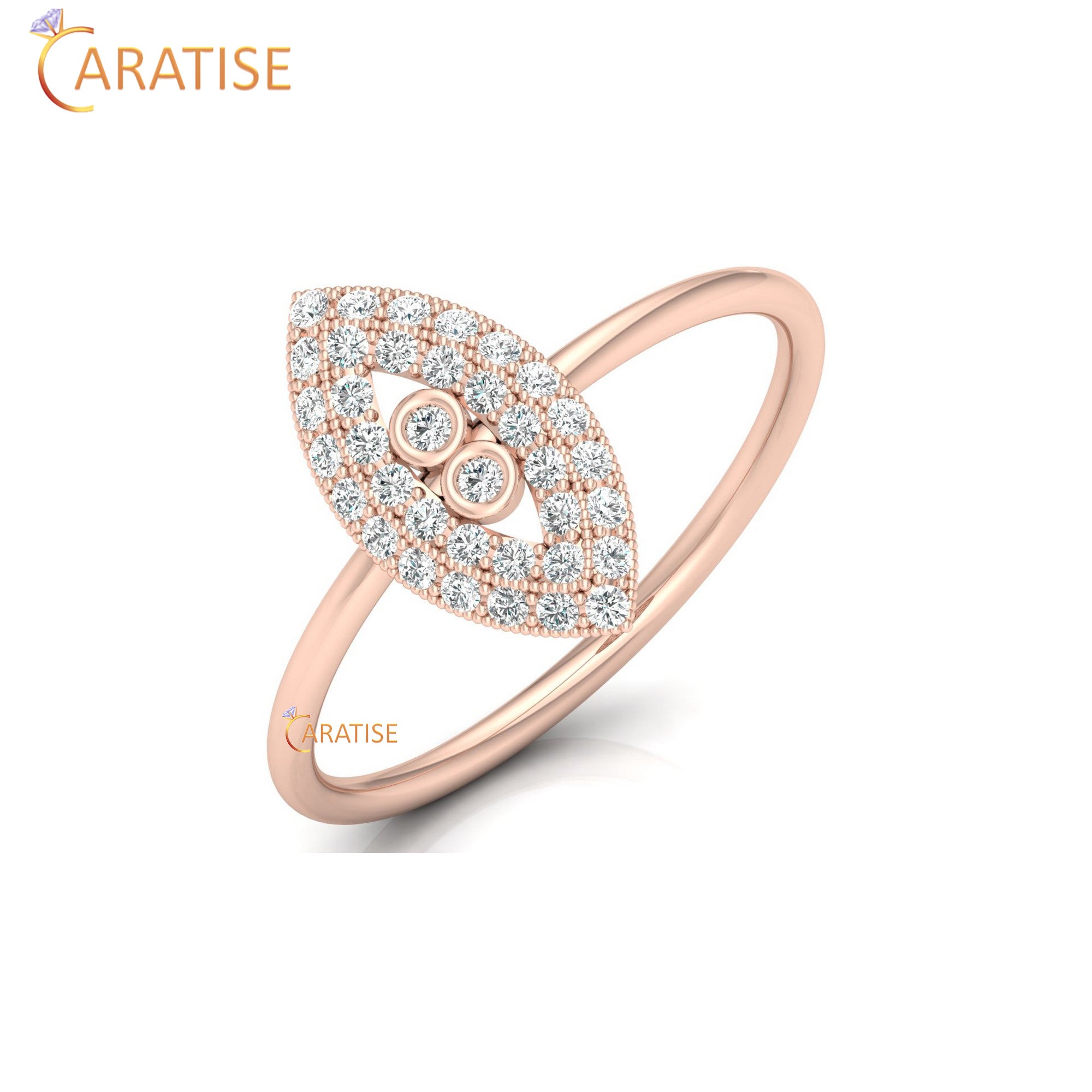 0.24 TDW Round Cut Women's Minimalist Diamond Ring