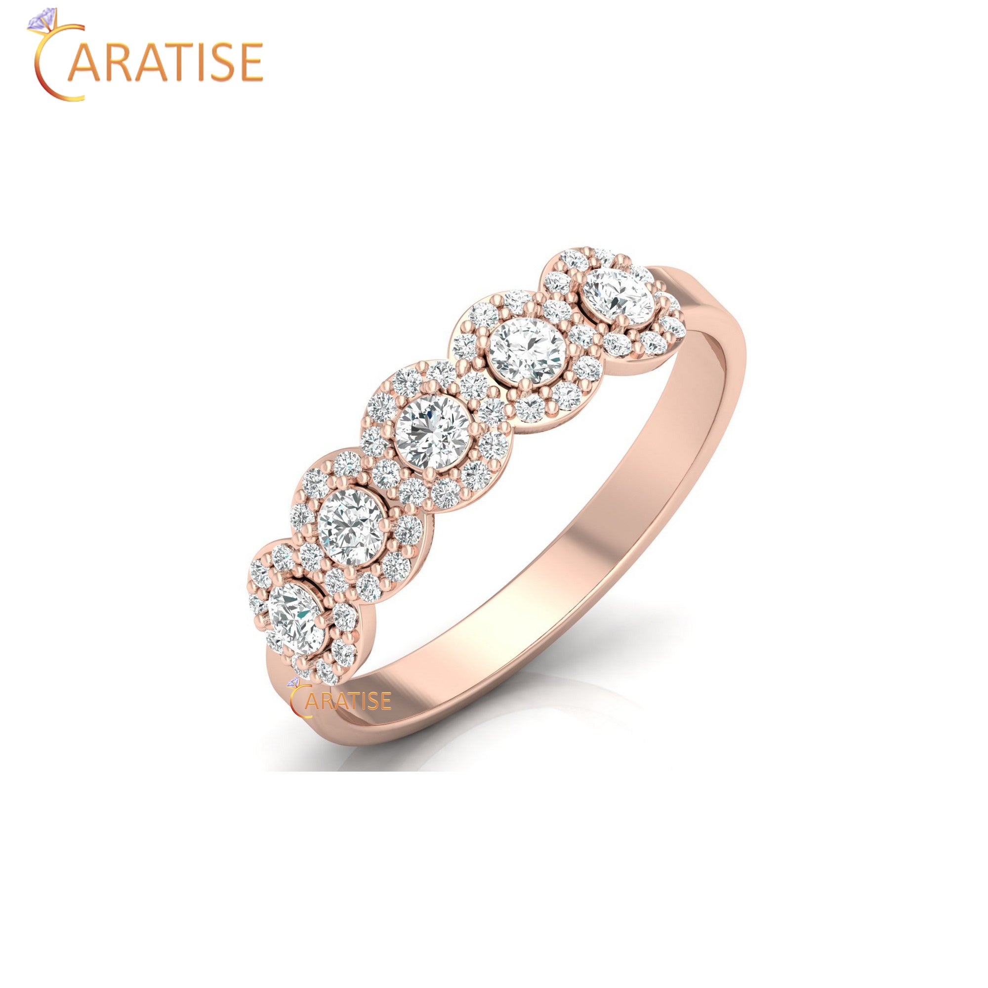 0.45 TDW Round Cut Women's Minimalist Diamond Ring