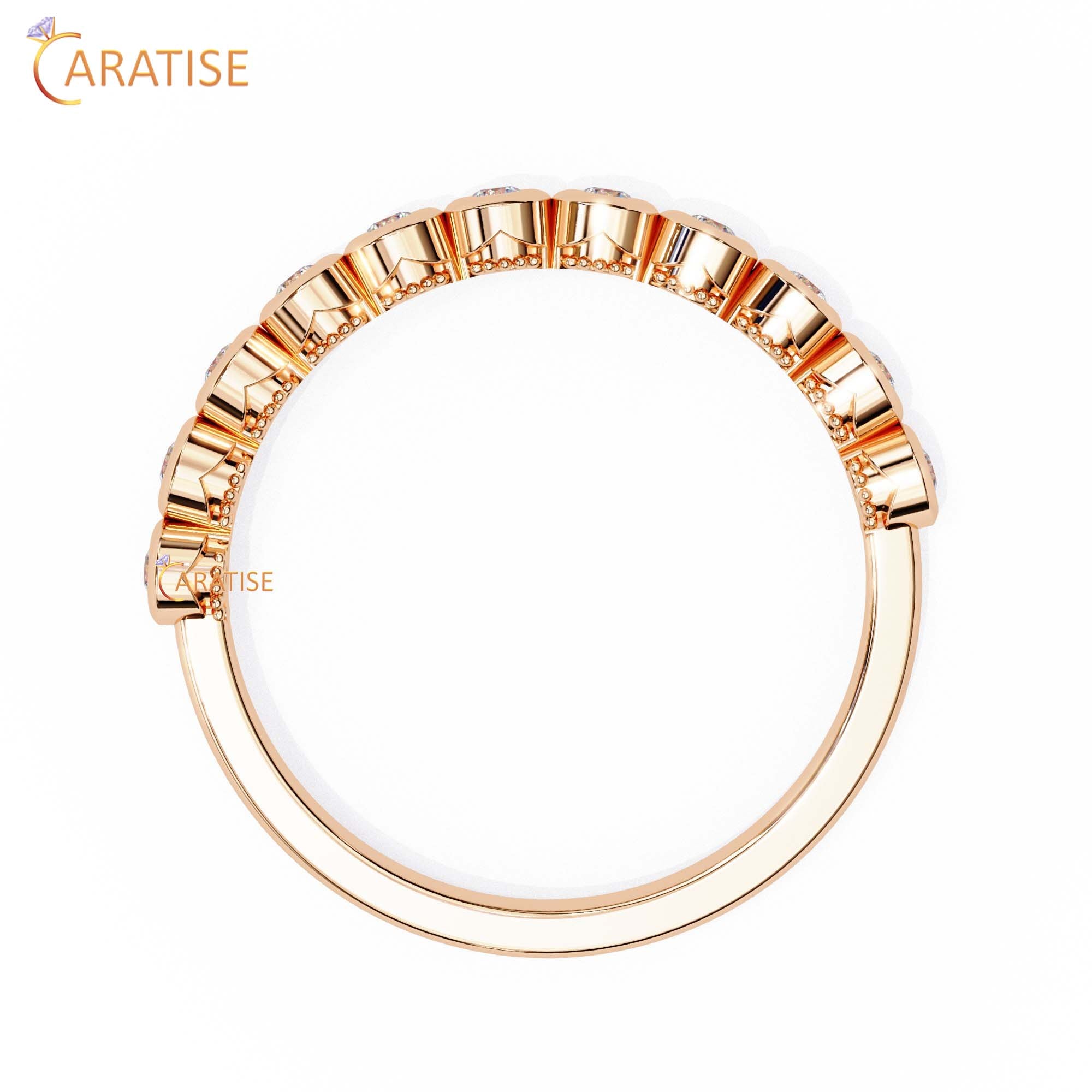 0.17 TDW Round Cut Diamond Minimalist Women's Ring