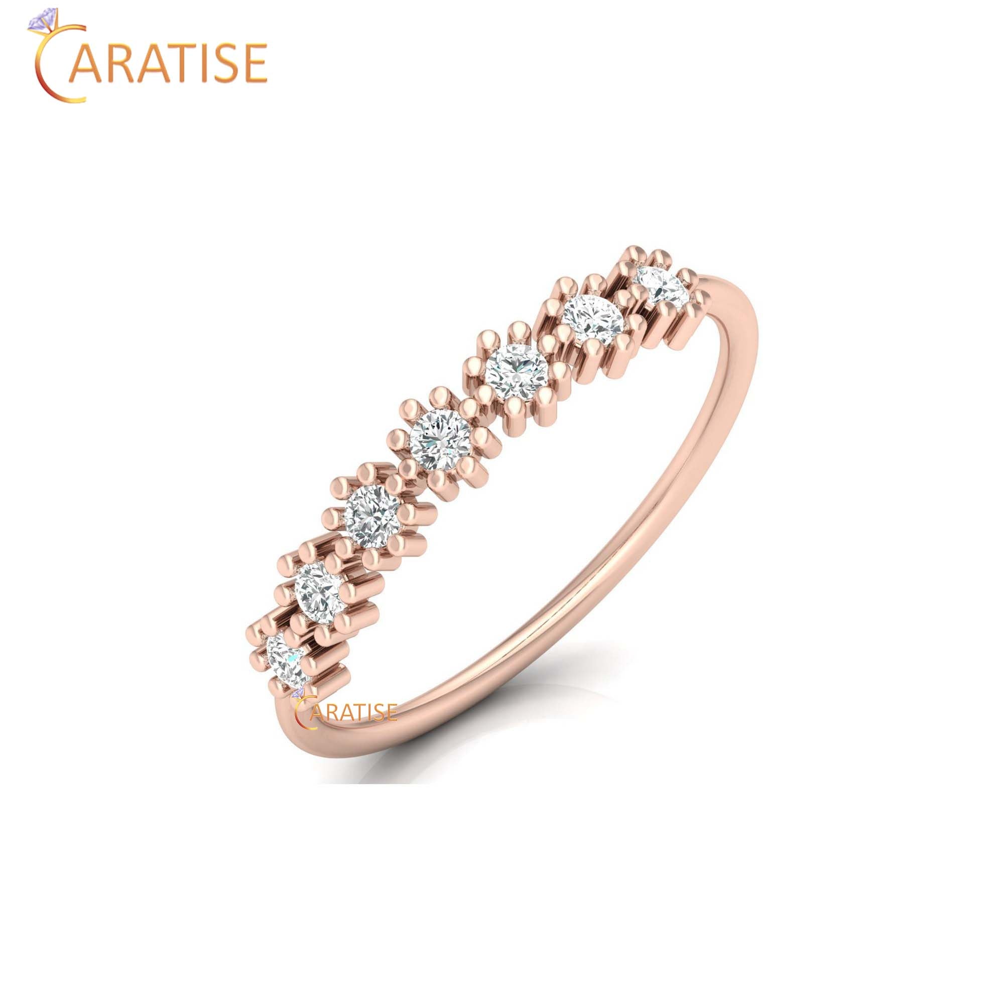 0.21 TDW Round Cut Minimalist Women's Diamond Ring