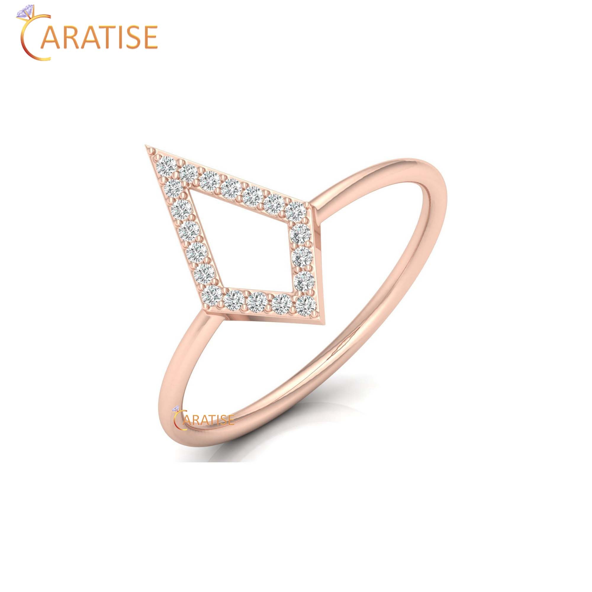 0.10 TDW Round Cut Minimalist Women's Diamond Ring