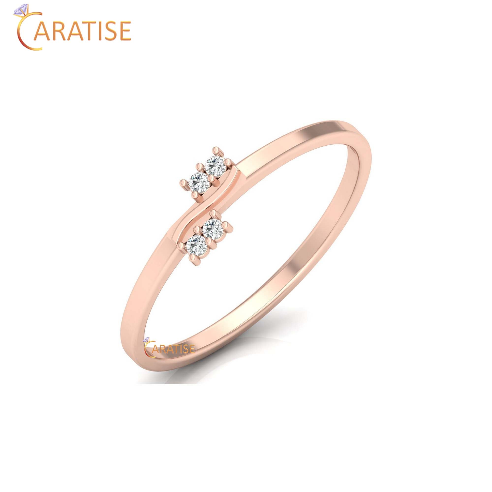 0.033 TDW Round Cut Minimalist Women's Diamond Ring