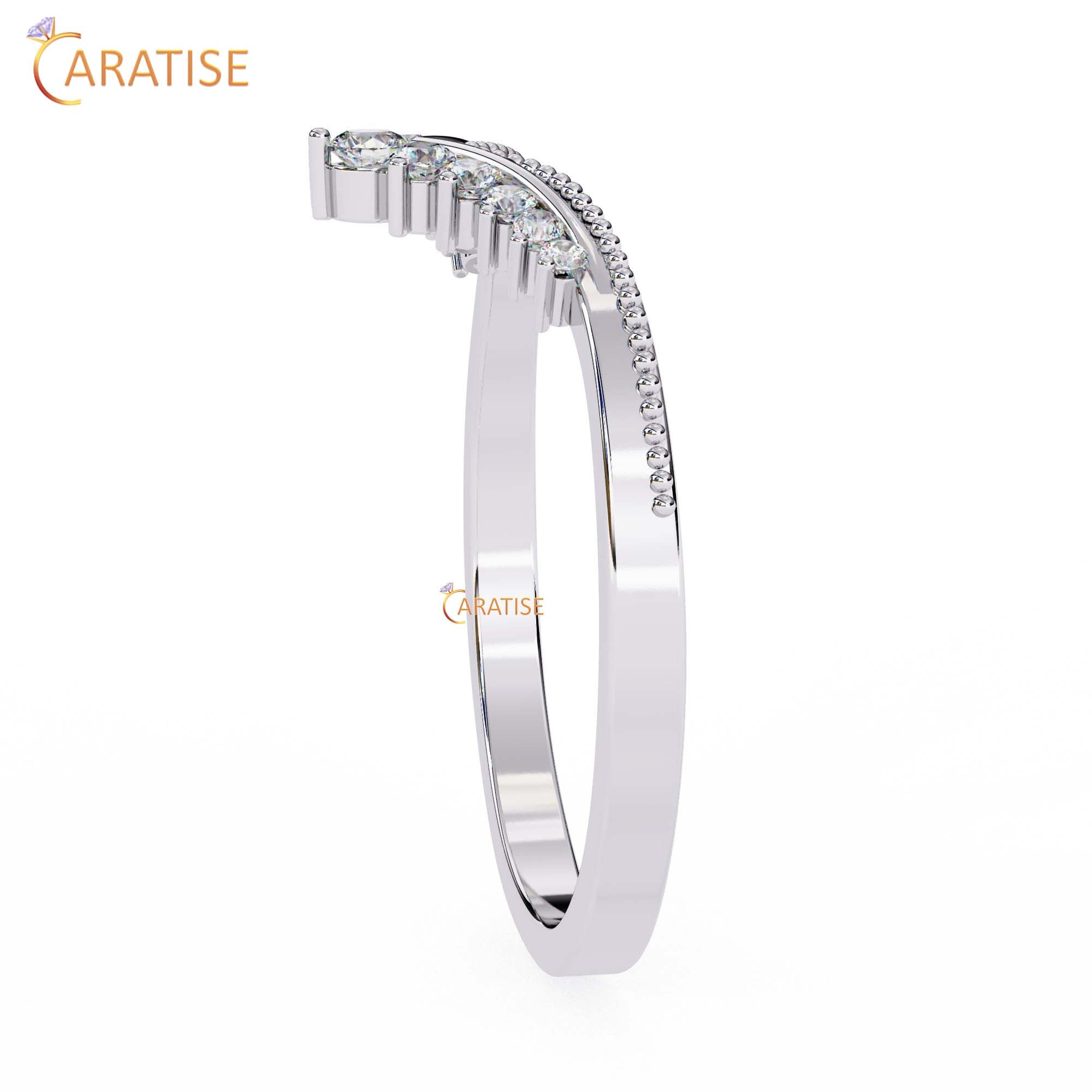 0.147 TDW Round Cut Diamond Women's Minimalist Ring