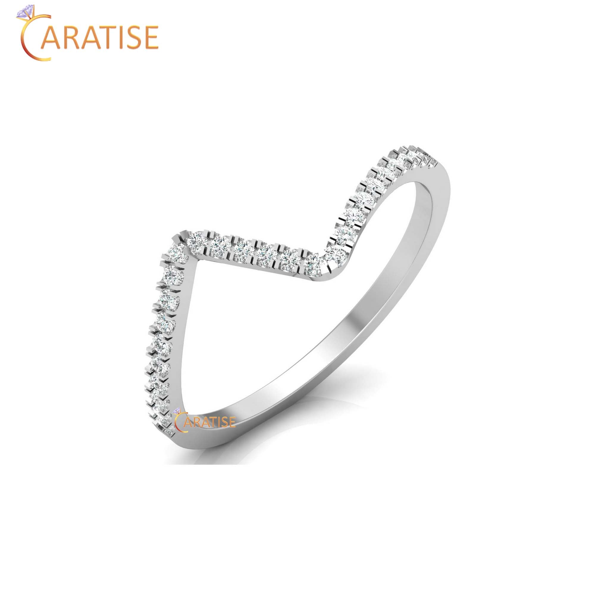 0.13 TDW Round Cut Minimalist Women's Diamond Ring