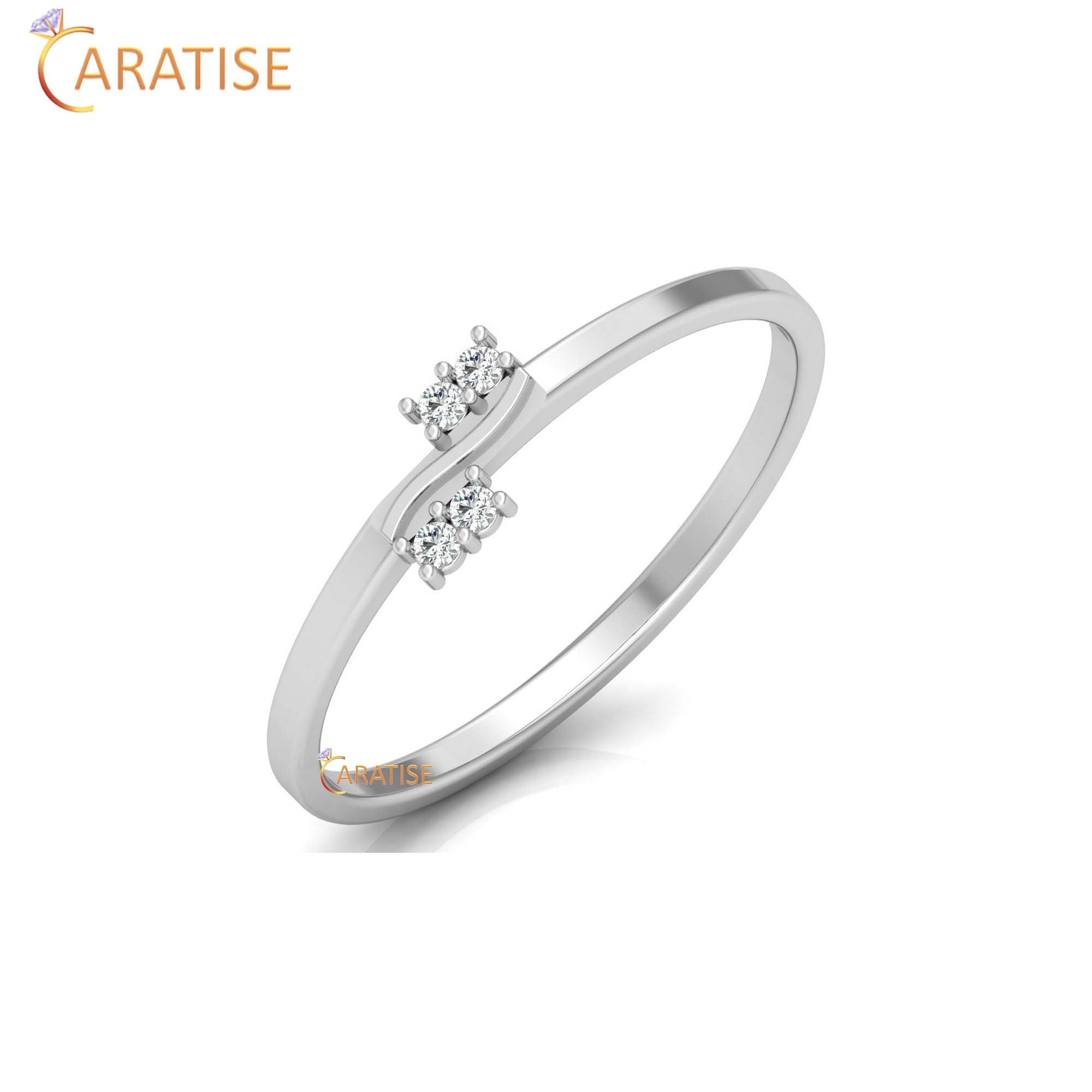 0.033 TDW Round Cut Minimalist Women's Diamond Ring