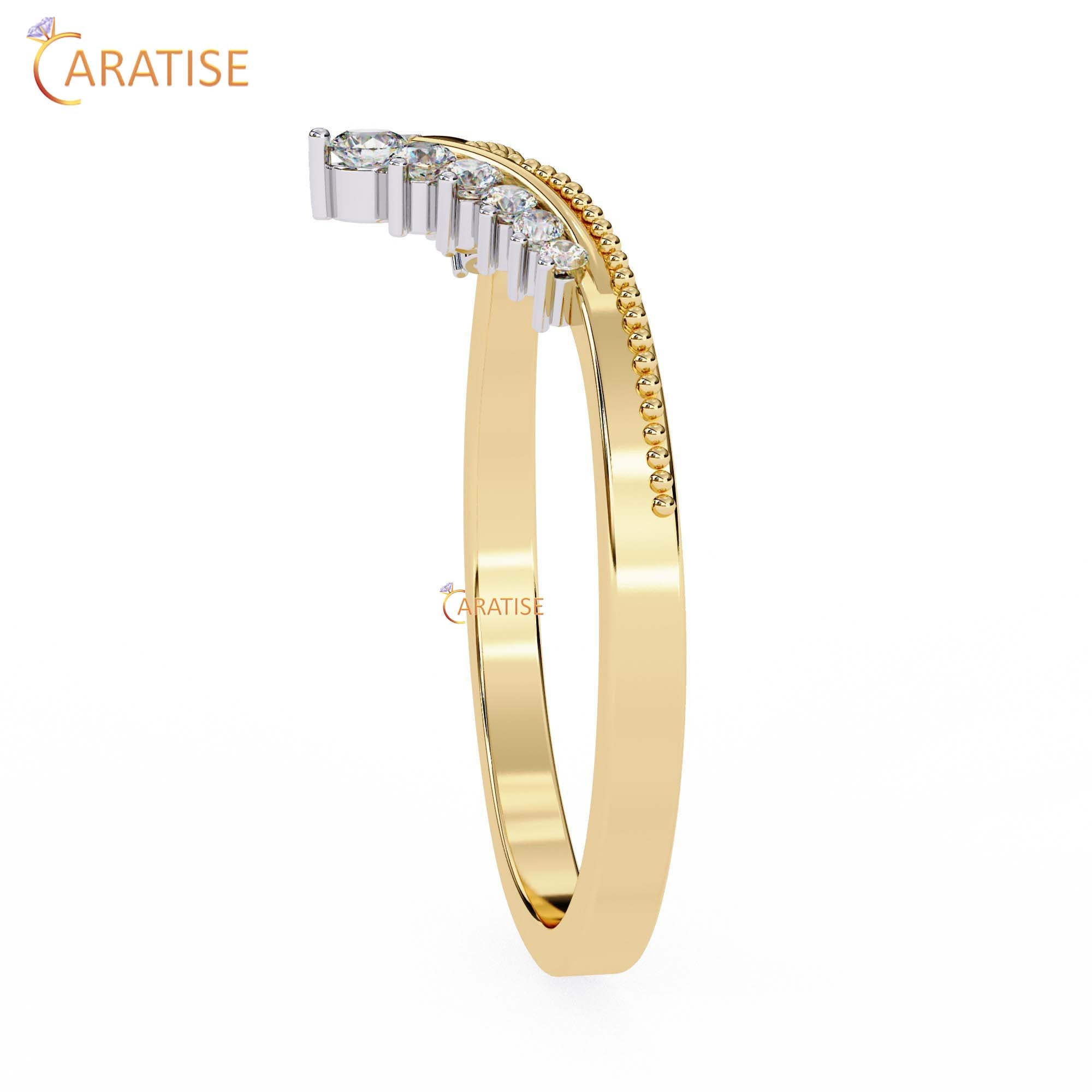 0.147 TDW Round Cut Diamond Women's Minimalist Ring