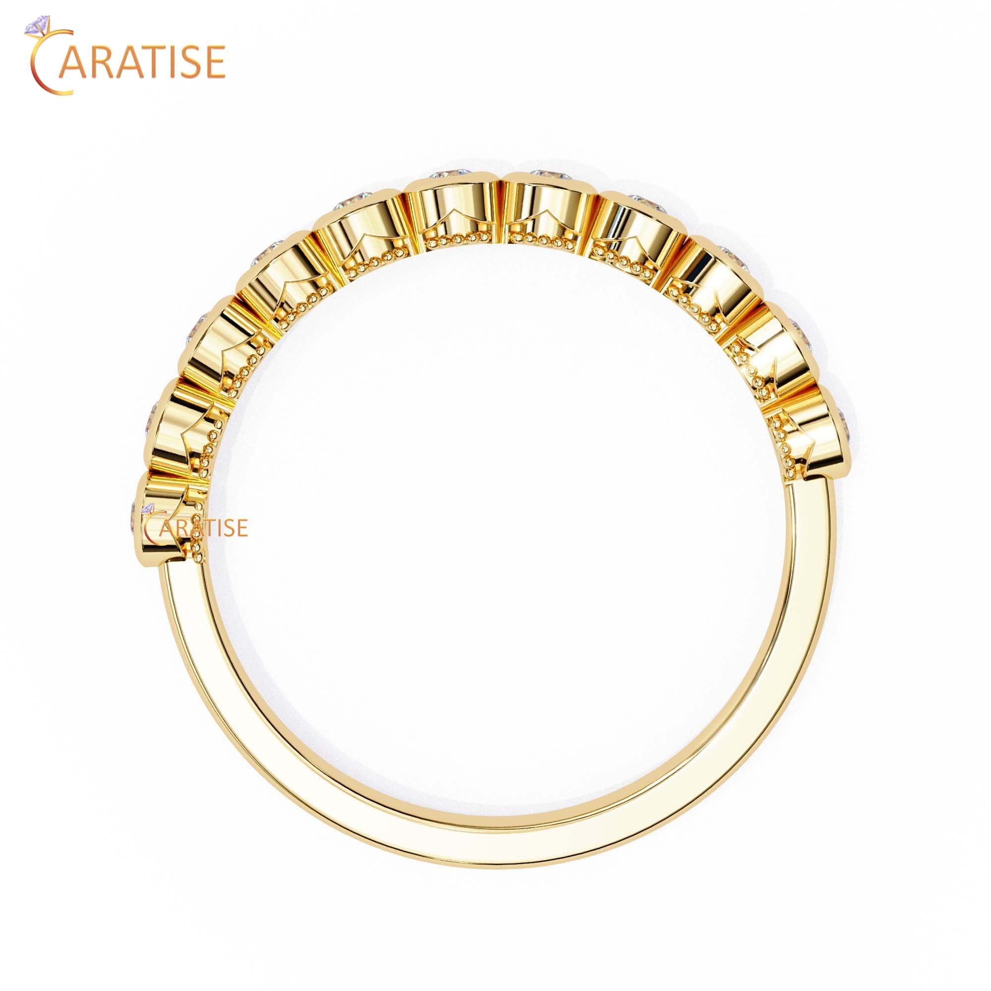 0.17 TDW Round Cut Diamond Minimalist Women's Ring