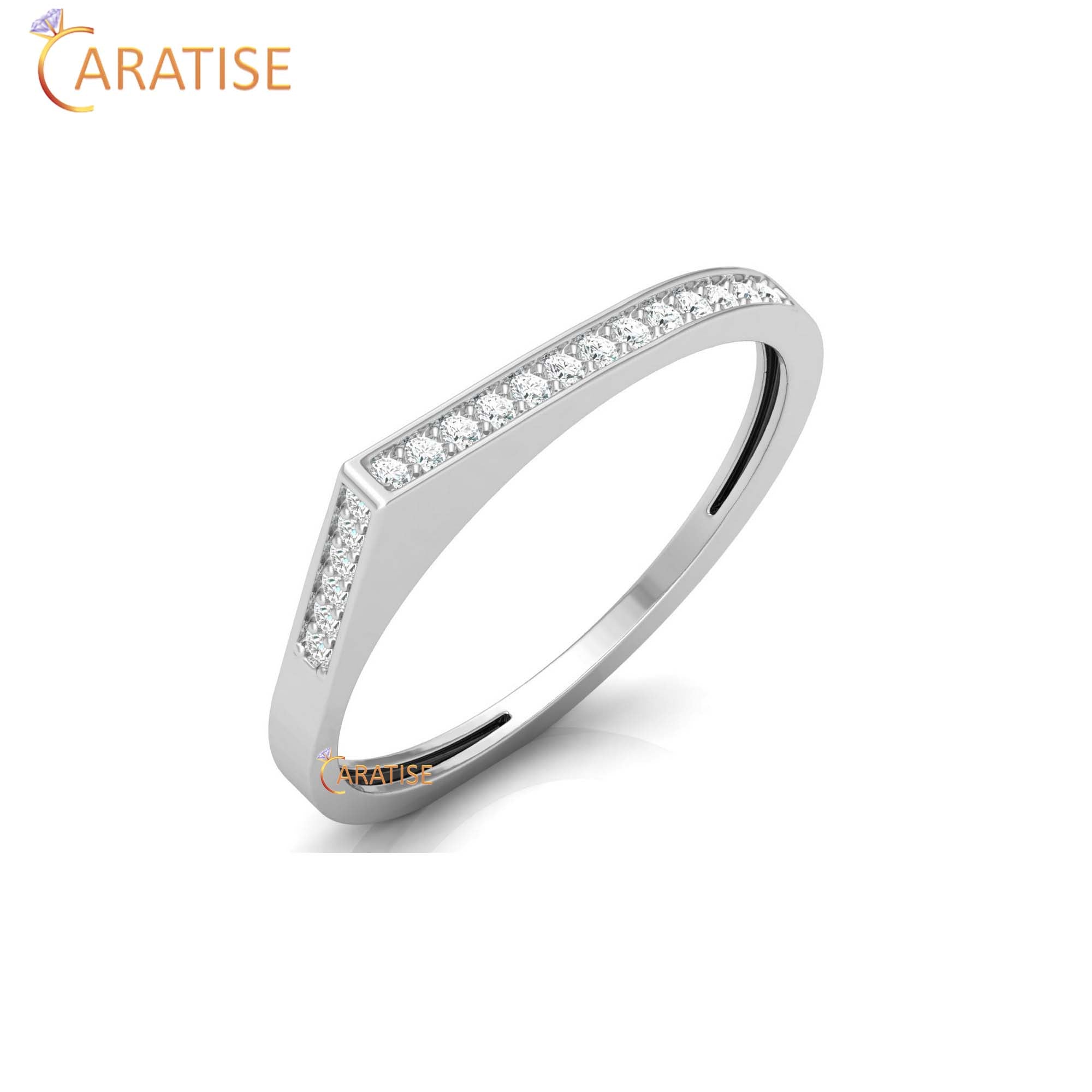 0.12 TDW Round Cut Minimalist Women's Diamond Ring