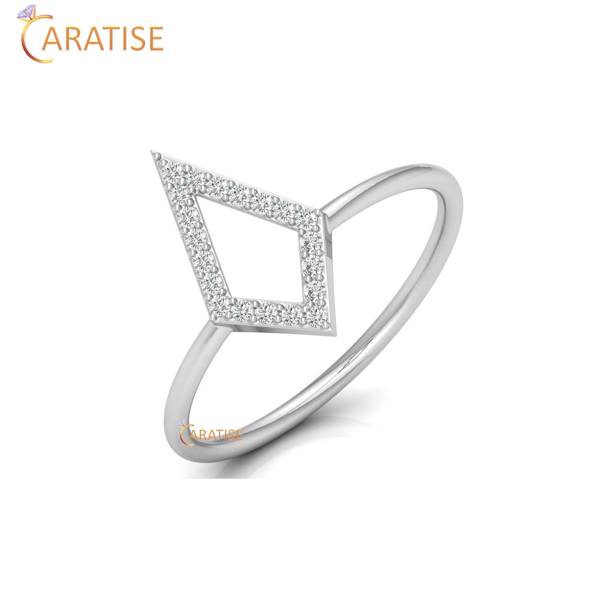 0.10 TDW Round Cut Minimalist Women's Diamond Ring