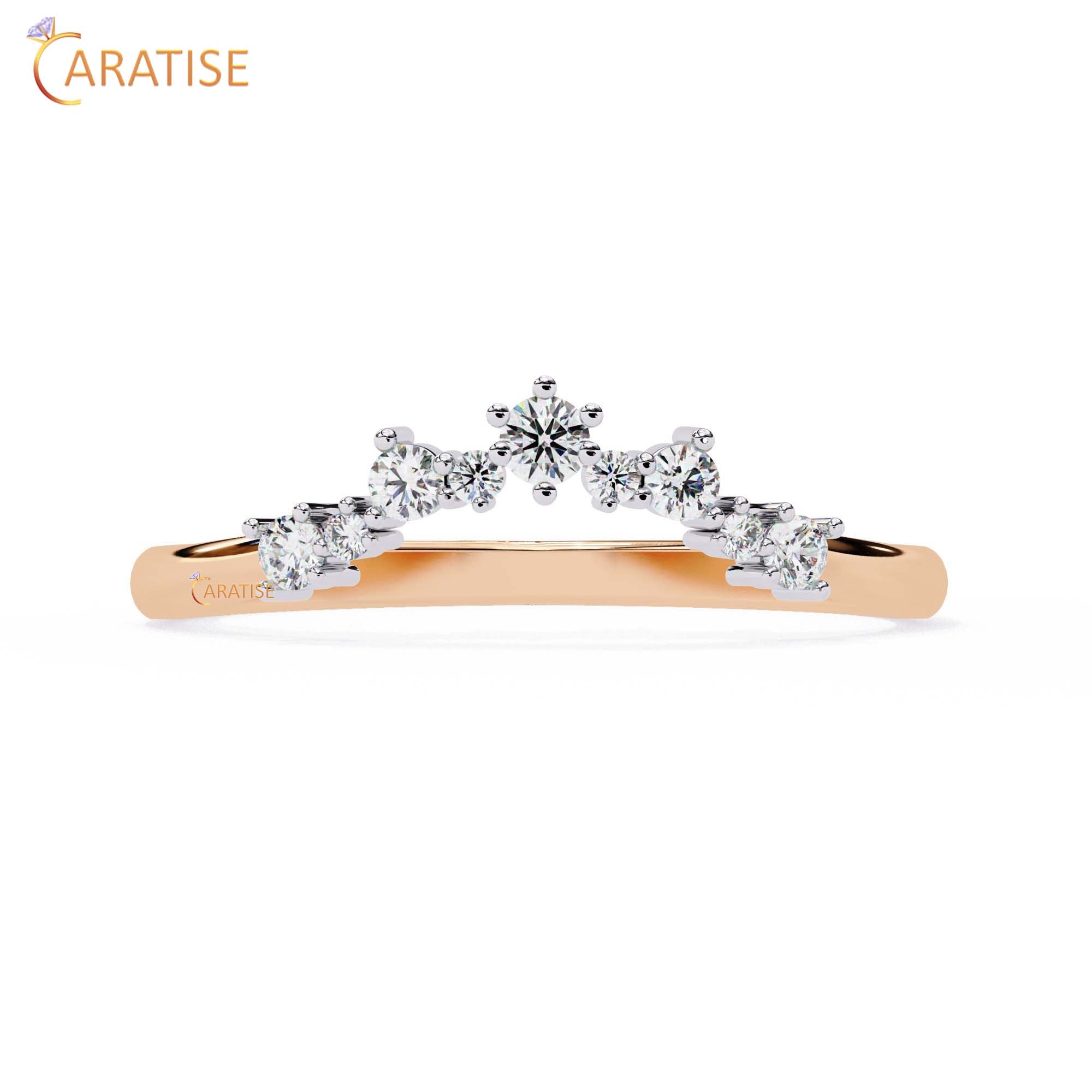 0.383 TDW Round Cut Diamond Women's Minimalist Ring