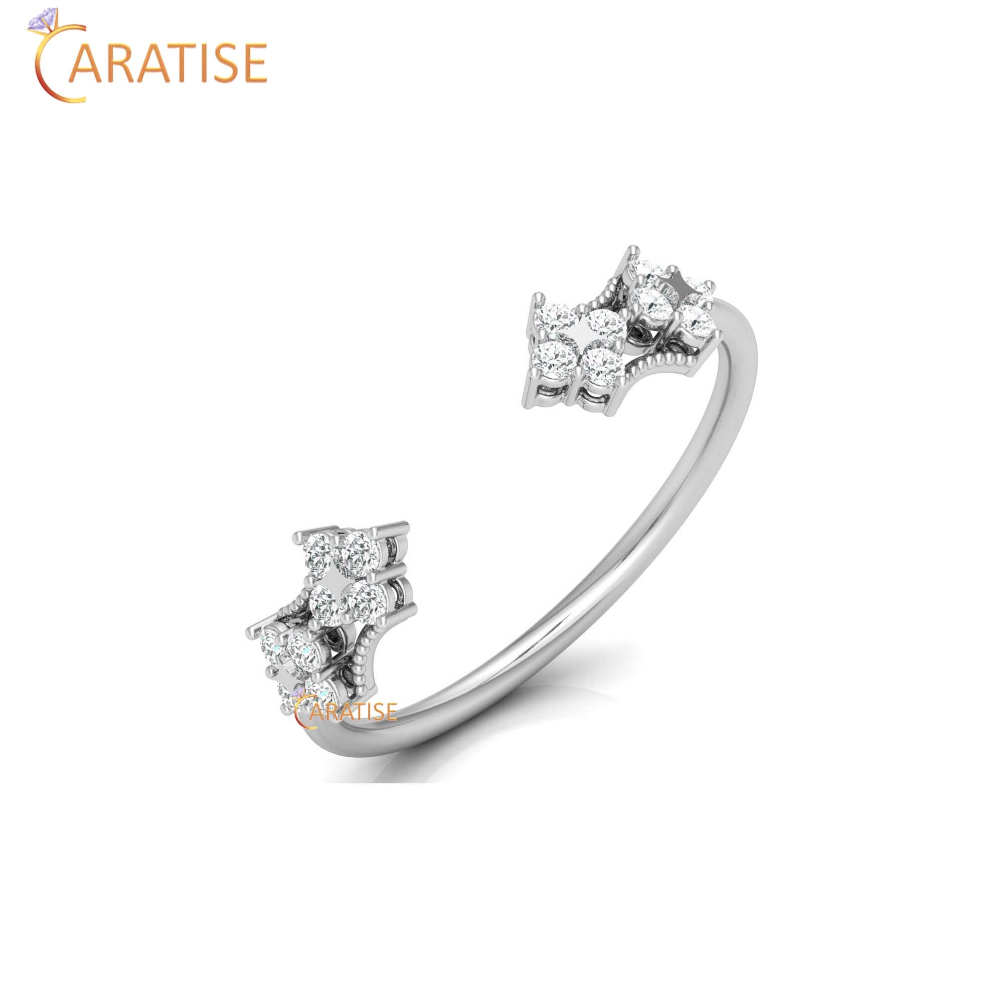 0.20 TDW Round Cut Minimalist Women's Diamond Ring