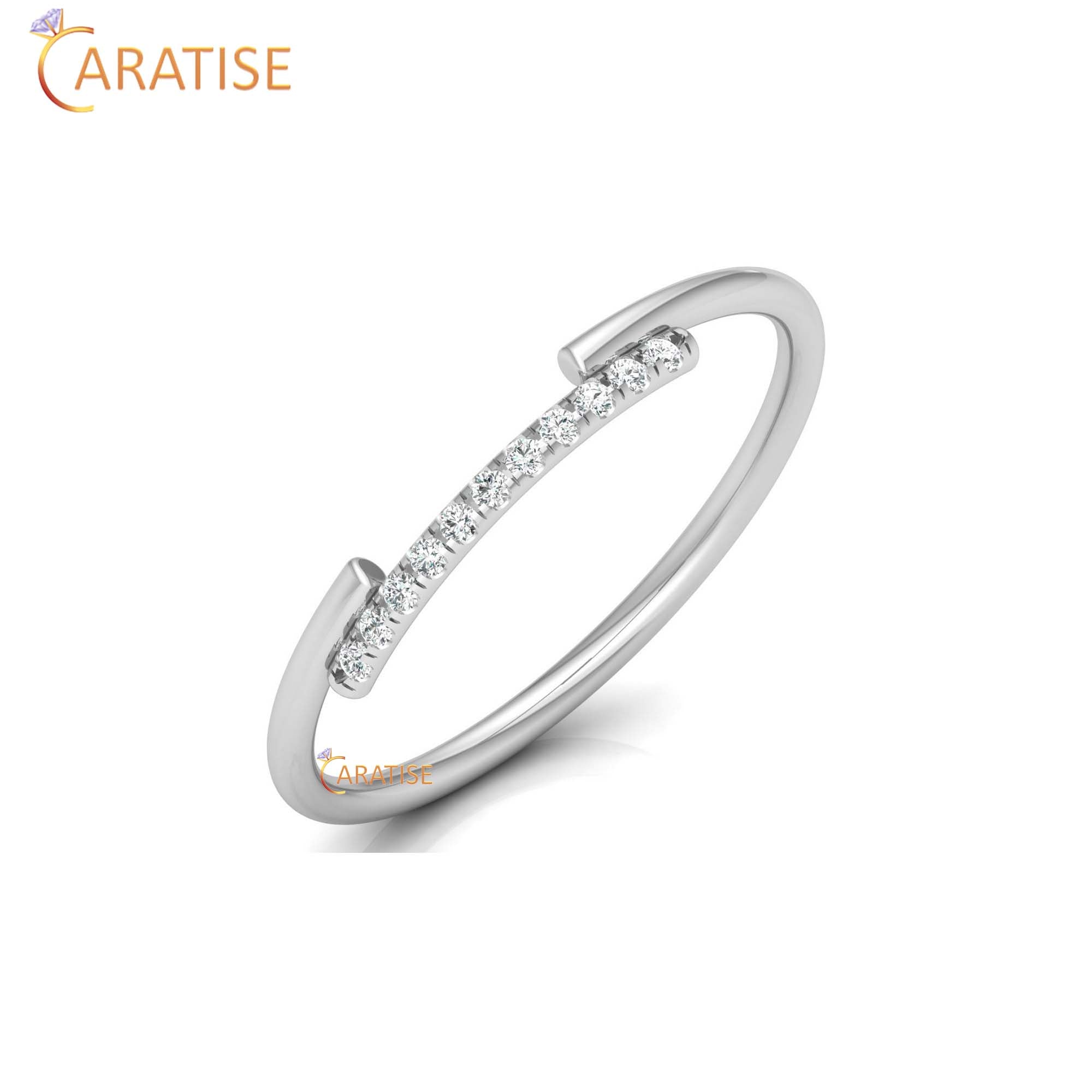 0.05 TDW Round Cut Minimalist Women's Diamond Ring