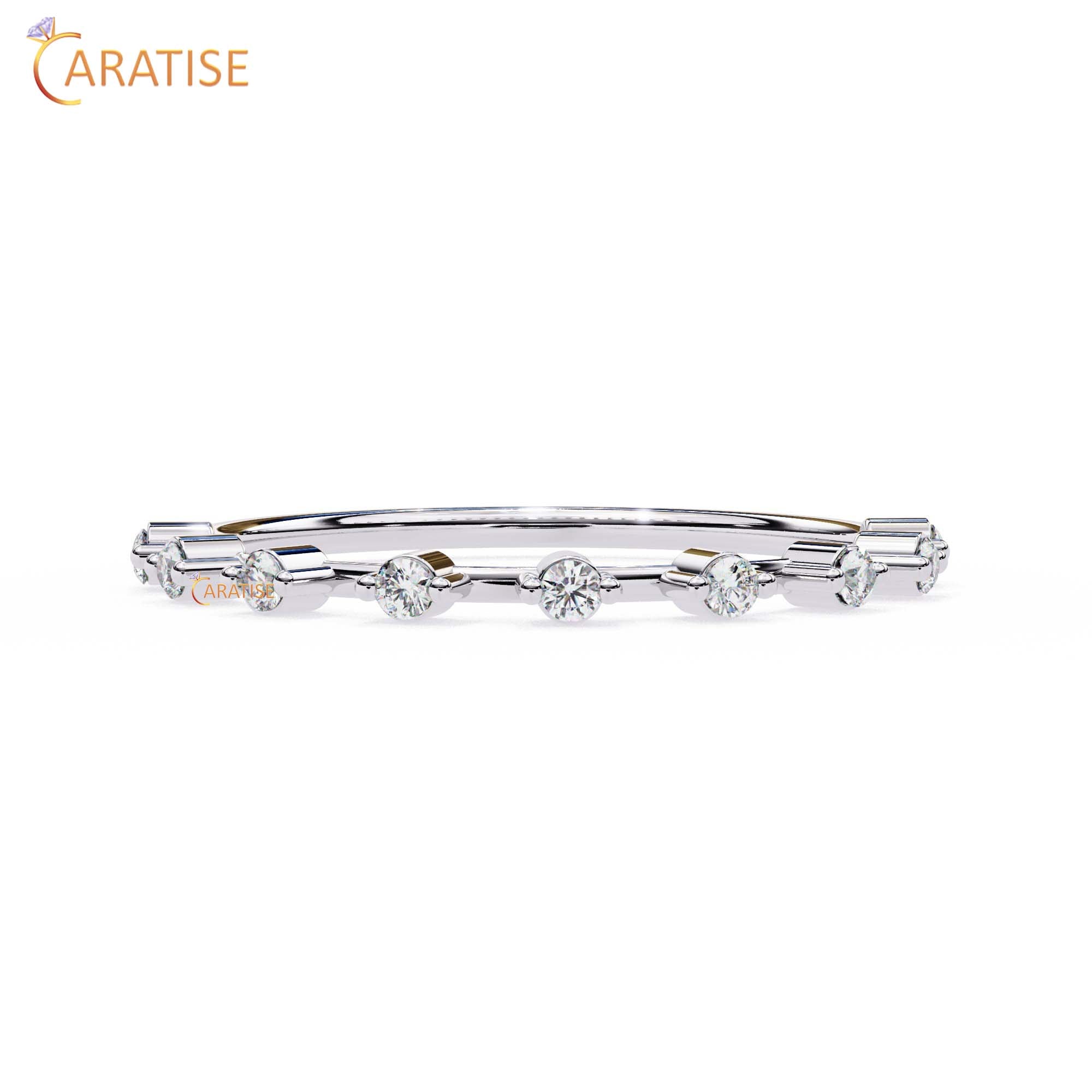 0.21 TDW Round Cut Diamond Women's Minimalist Ring