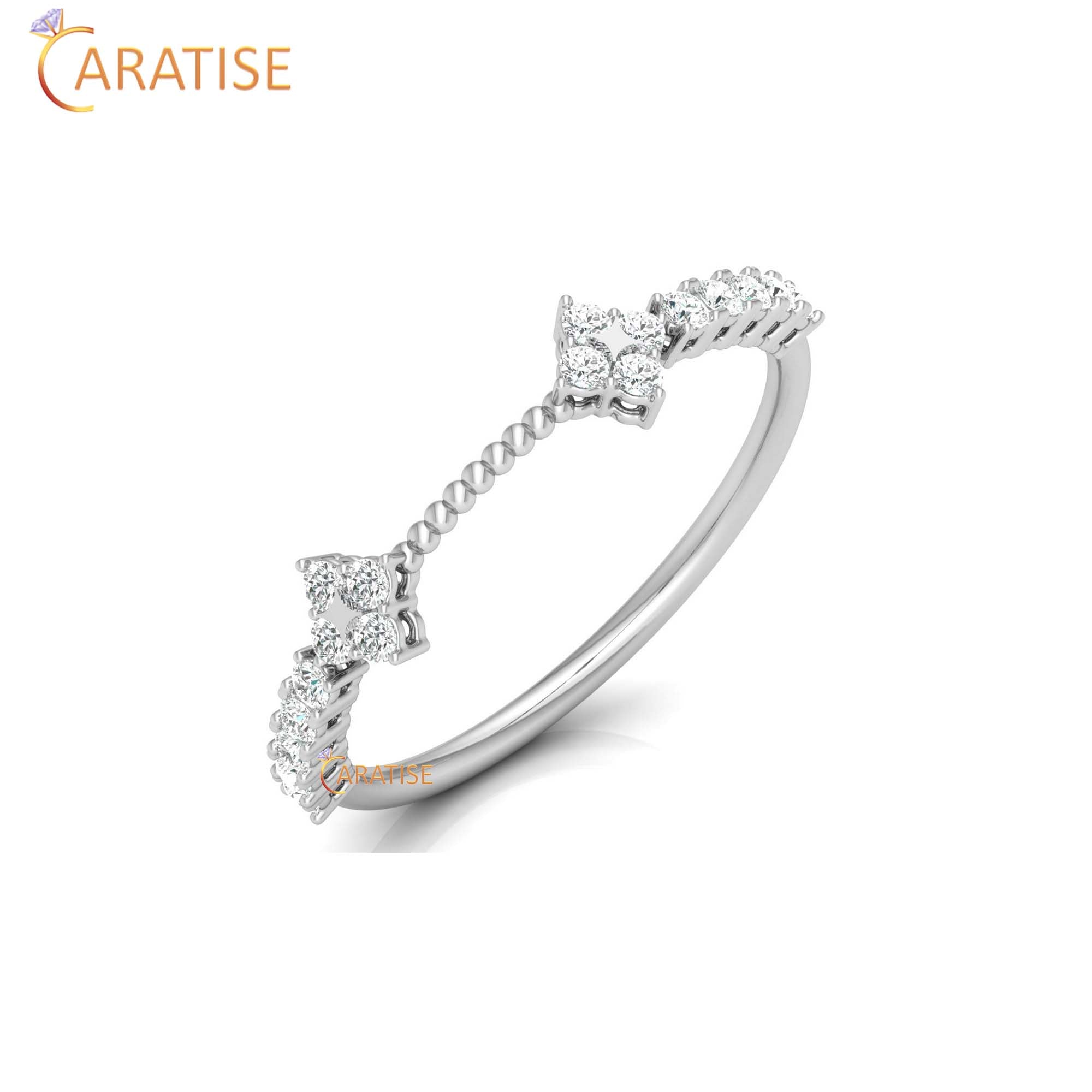 0.23 TDW Round Cut Minimalist Women's Diamond Ring