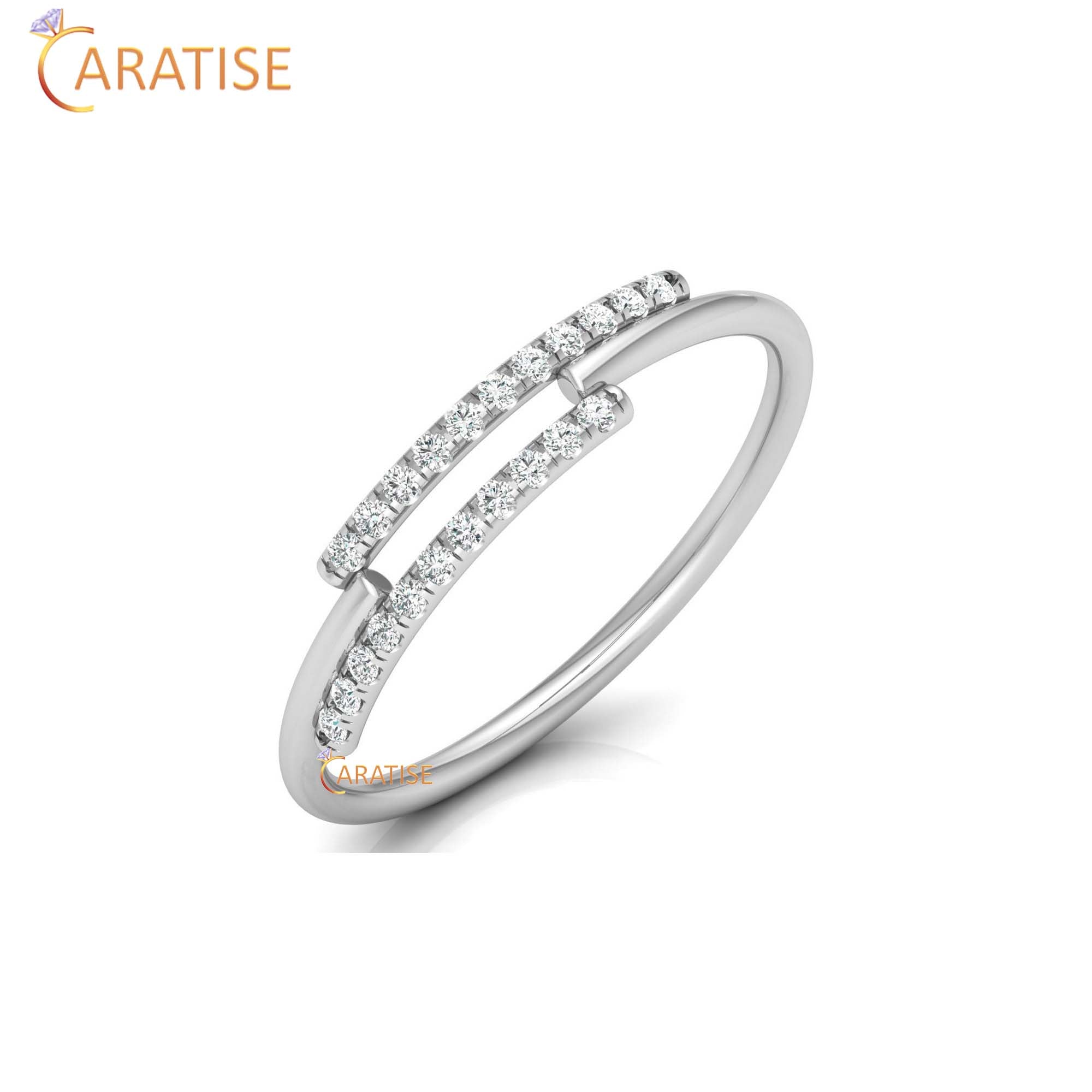 0.05 TDW Round Cut Minimalist Women's Diamond Ring