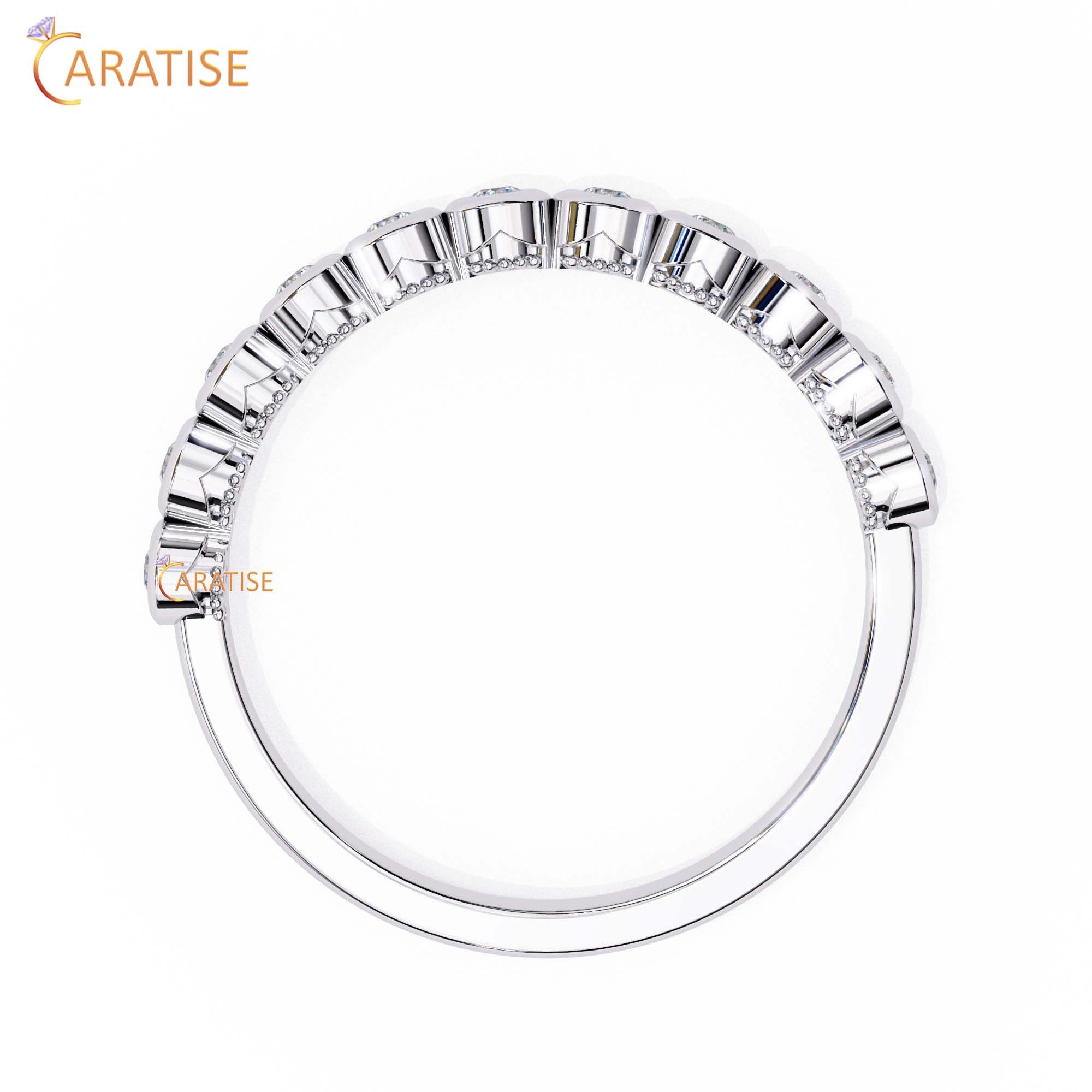 0.17 TDW Round Cut Diamond Minimalist Women's Ring