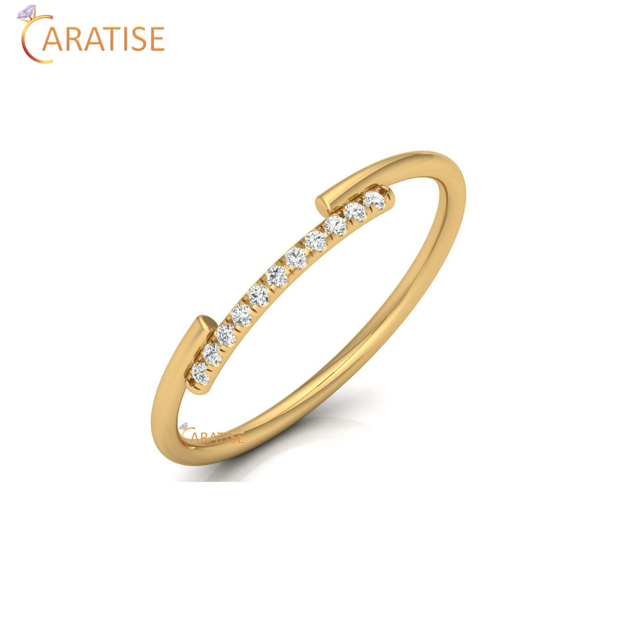 0.05 TDW Round Cut Minimalist Women's Diamond Ring