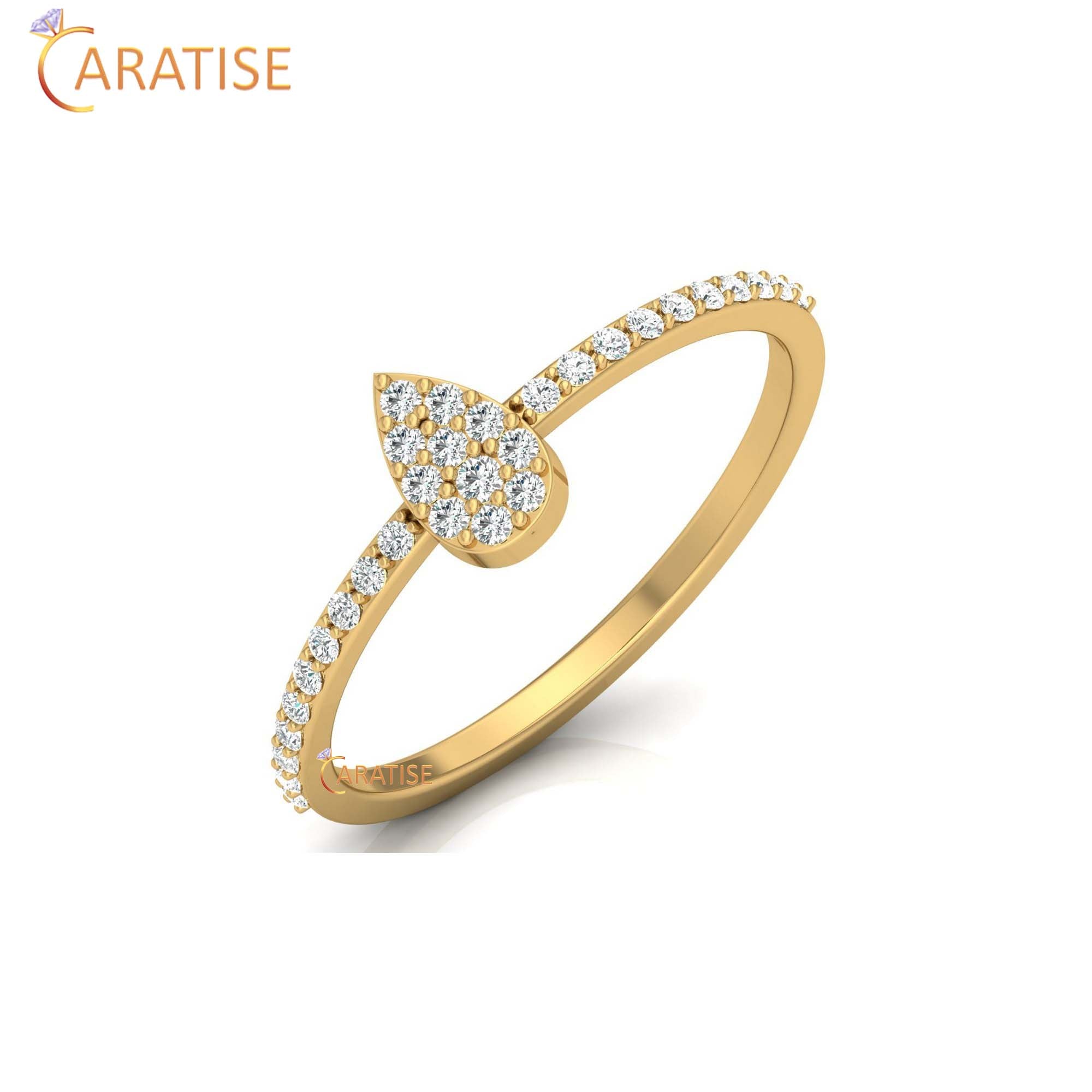 0.18 TDW Round Cut Minimalist Diamond Ring