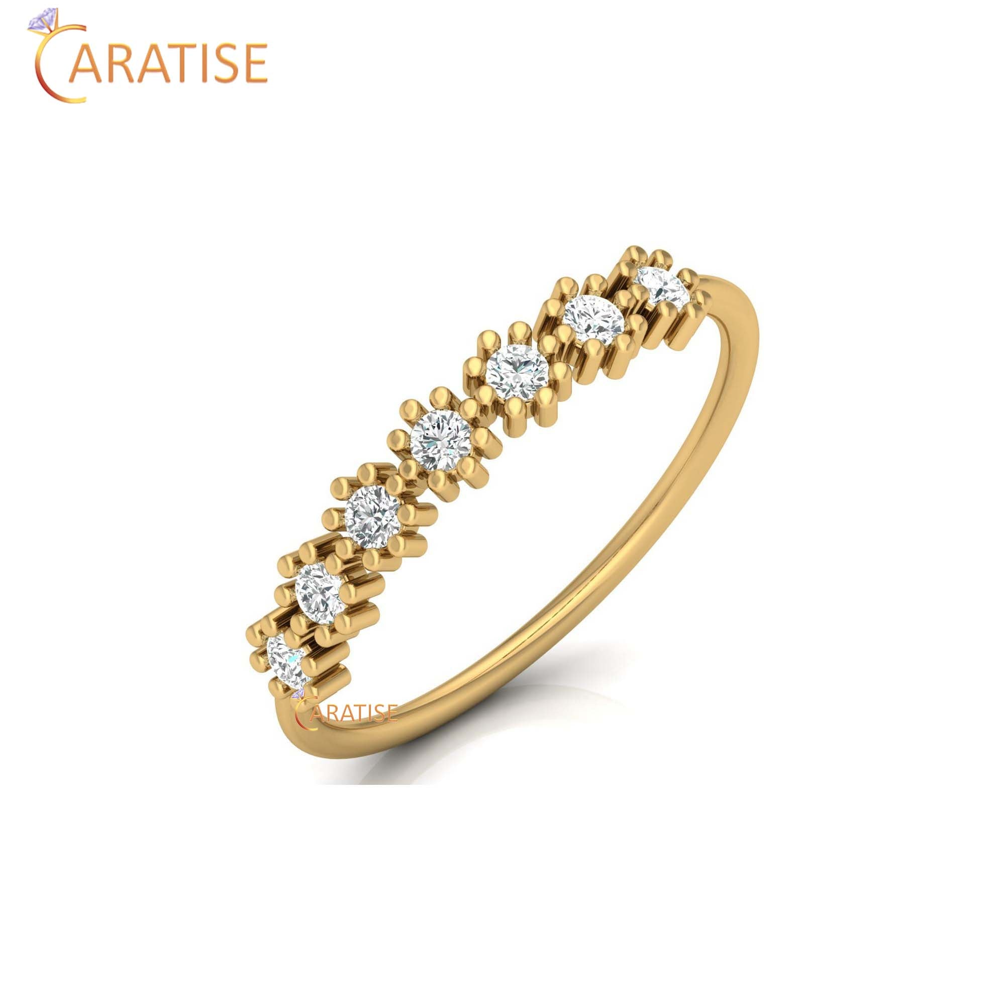 0.21 TDW Round Cut Minimalist Women's Diamond Ring