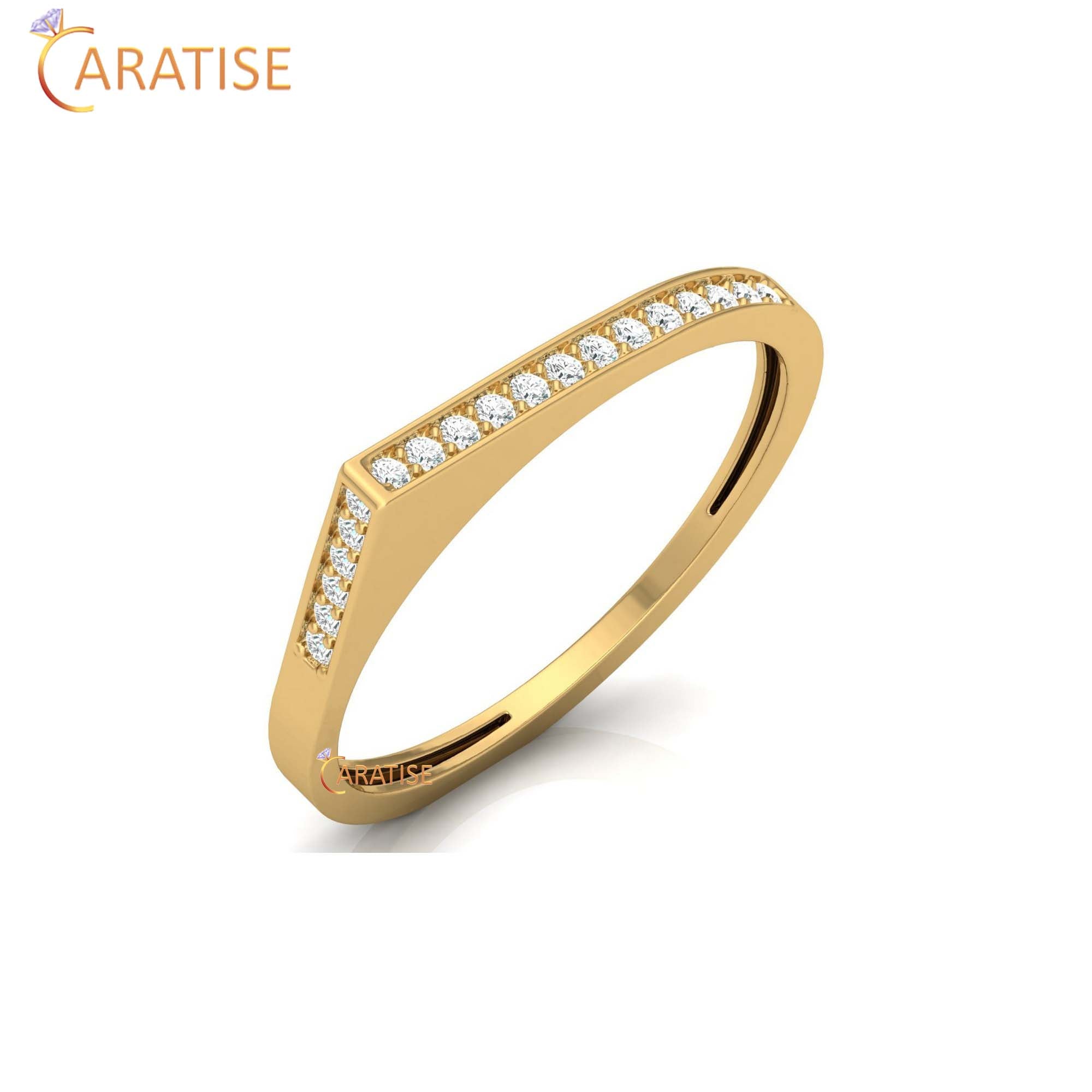 0.12 TDW Round Cut Minimalist Women's Diamond Ring