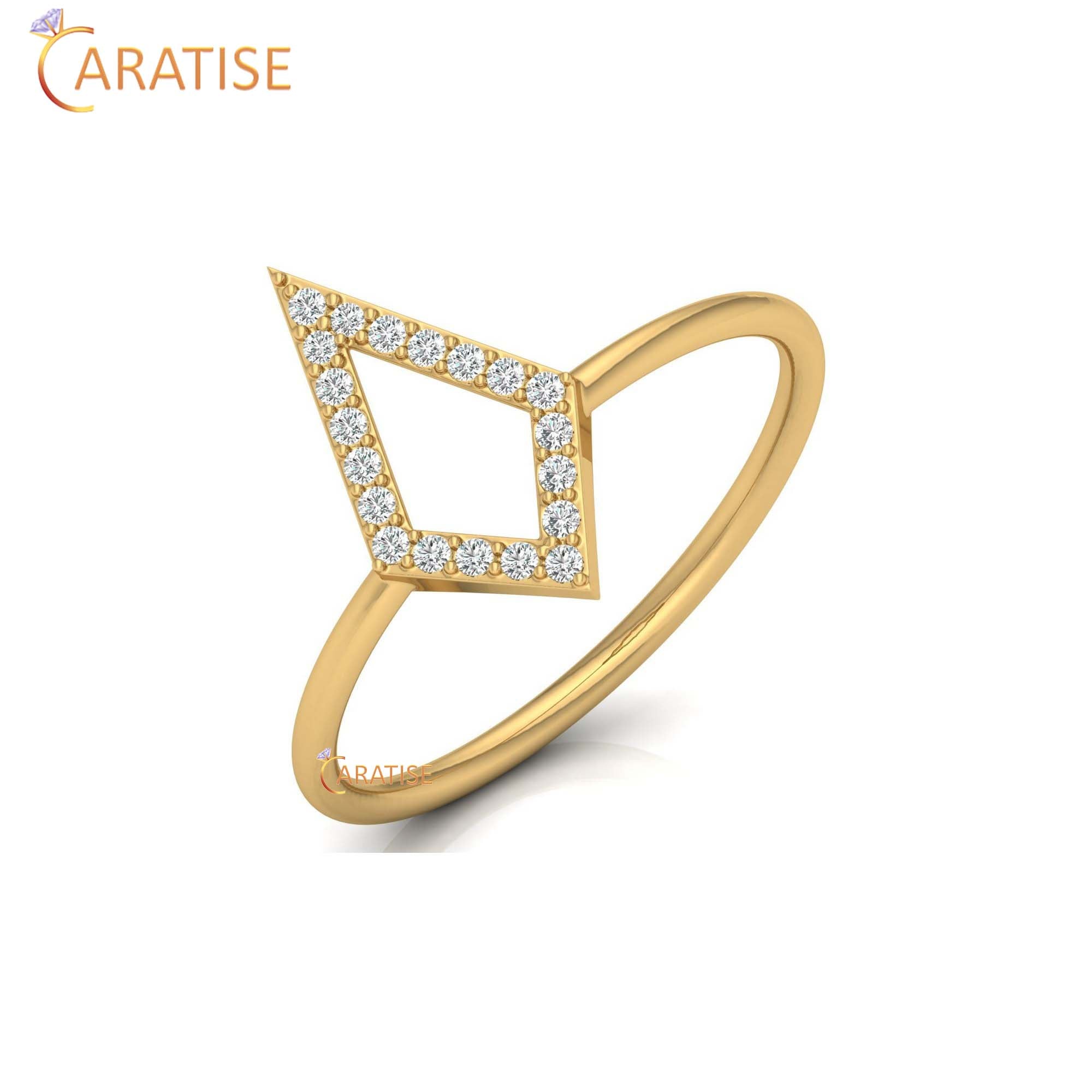 0.10 TDW Round Cut Minimalist Women's Diamond Ring