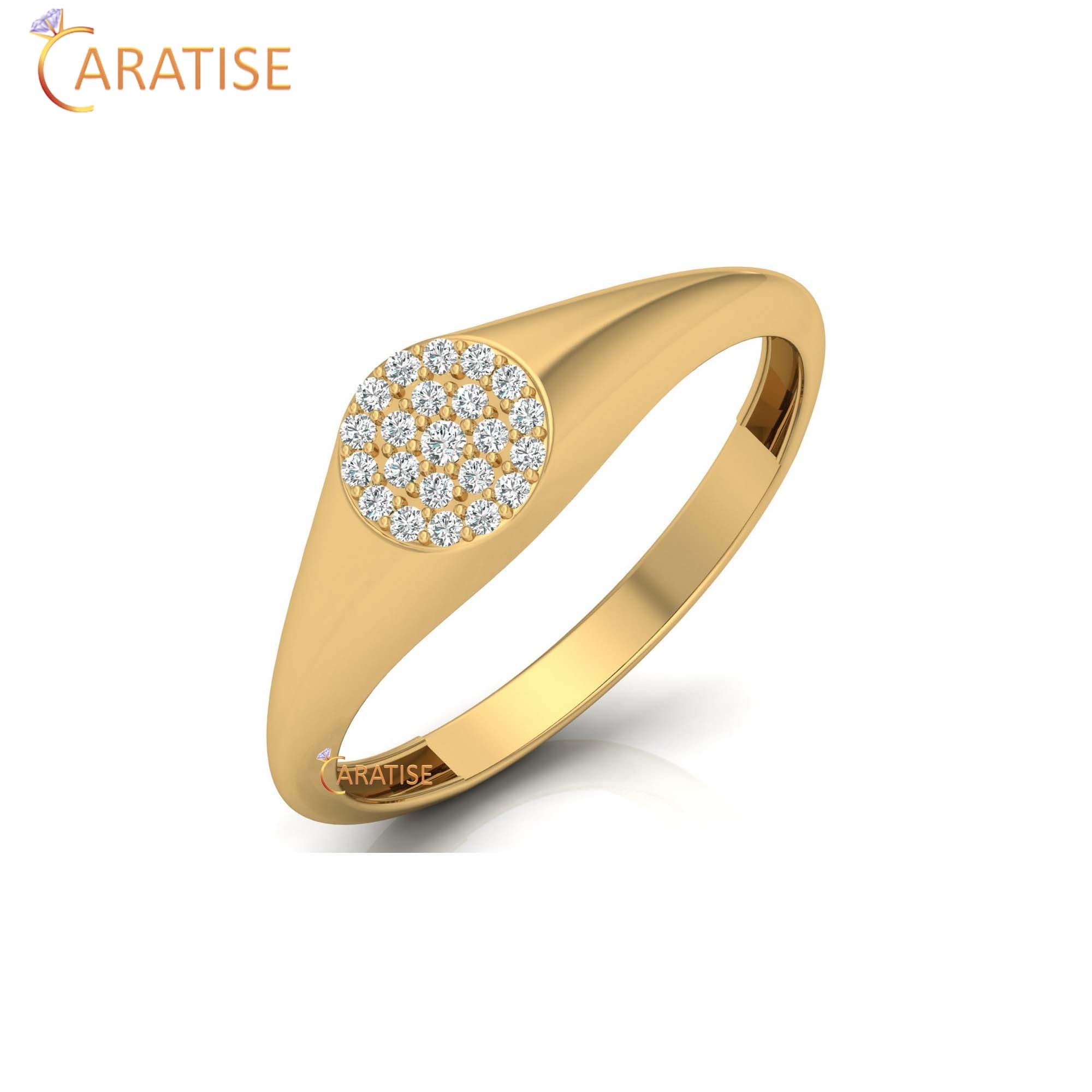 0.088 TDW Round Cut Women's Minimalist Diamond Ring