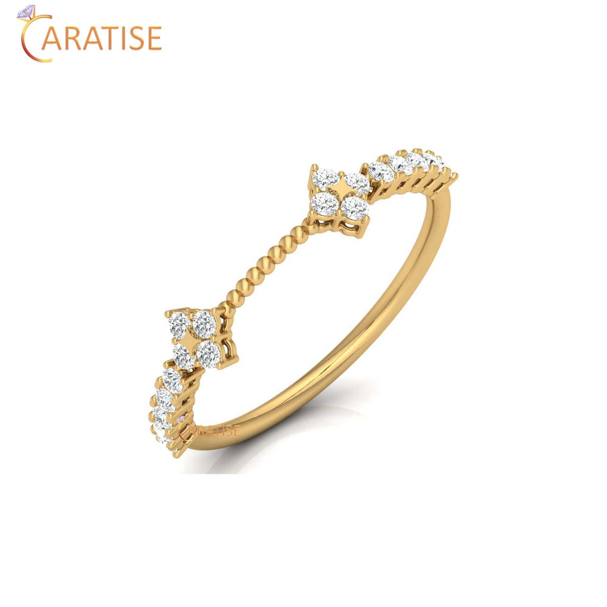 0.23 TDW Round Cut Minimalist Women's Diamond Ring