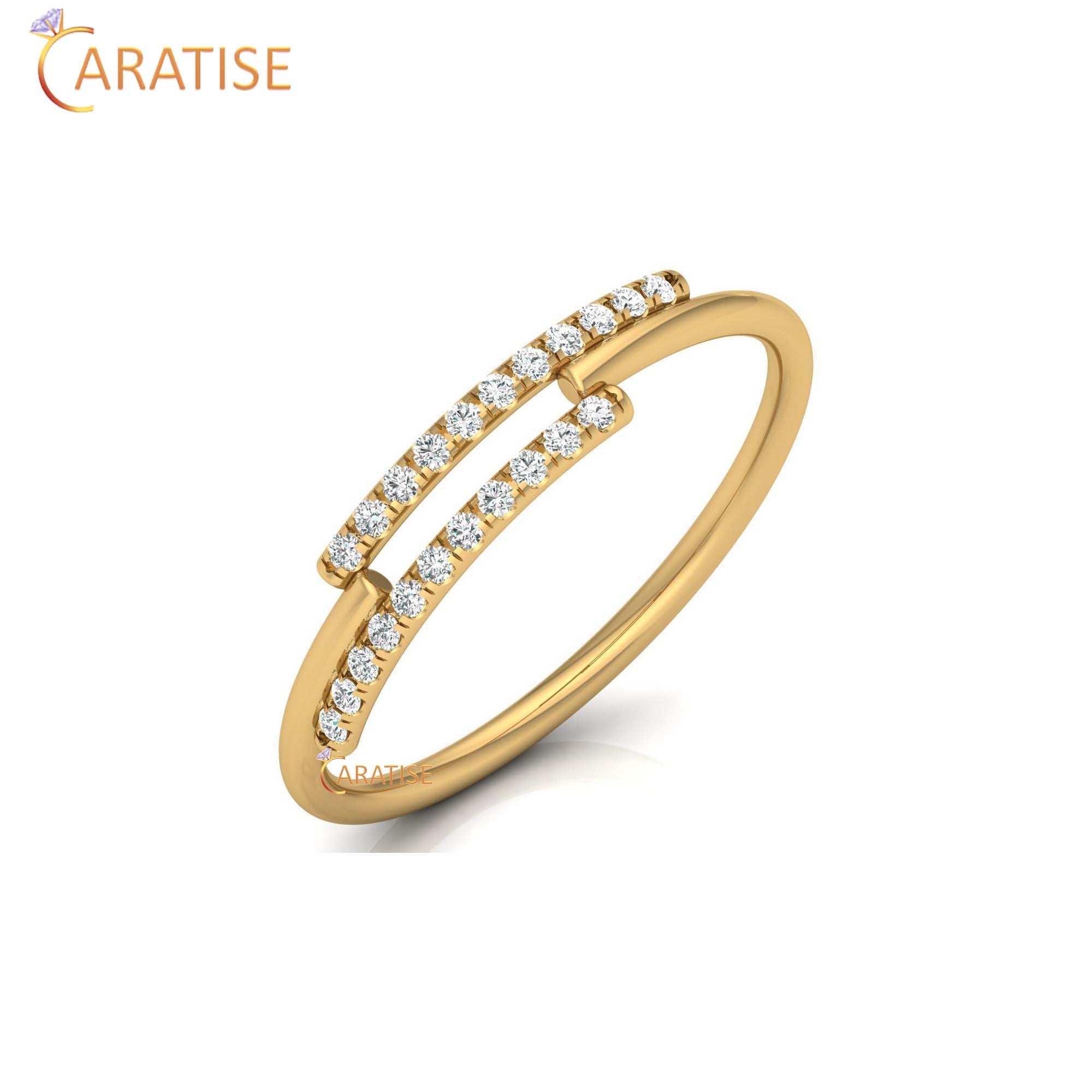 0.05 TDW Round Cut Minimalist Women's Diamond Ring