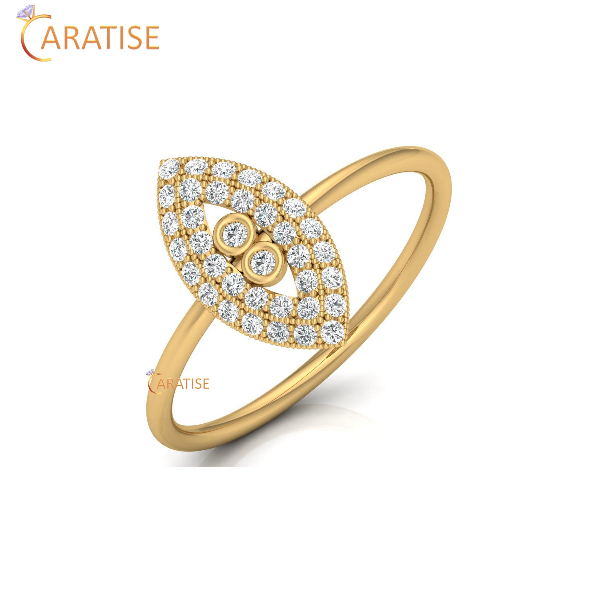 0.24 TDW Round Cut Women's Minimalist Diamond Ring