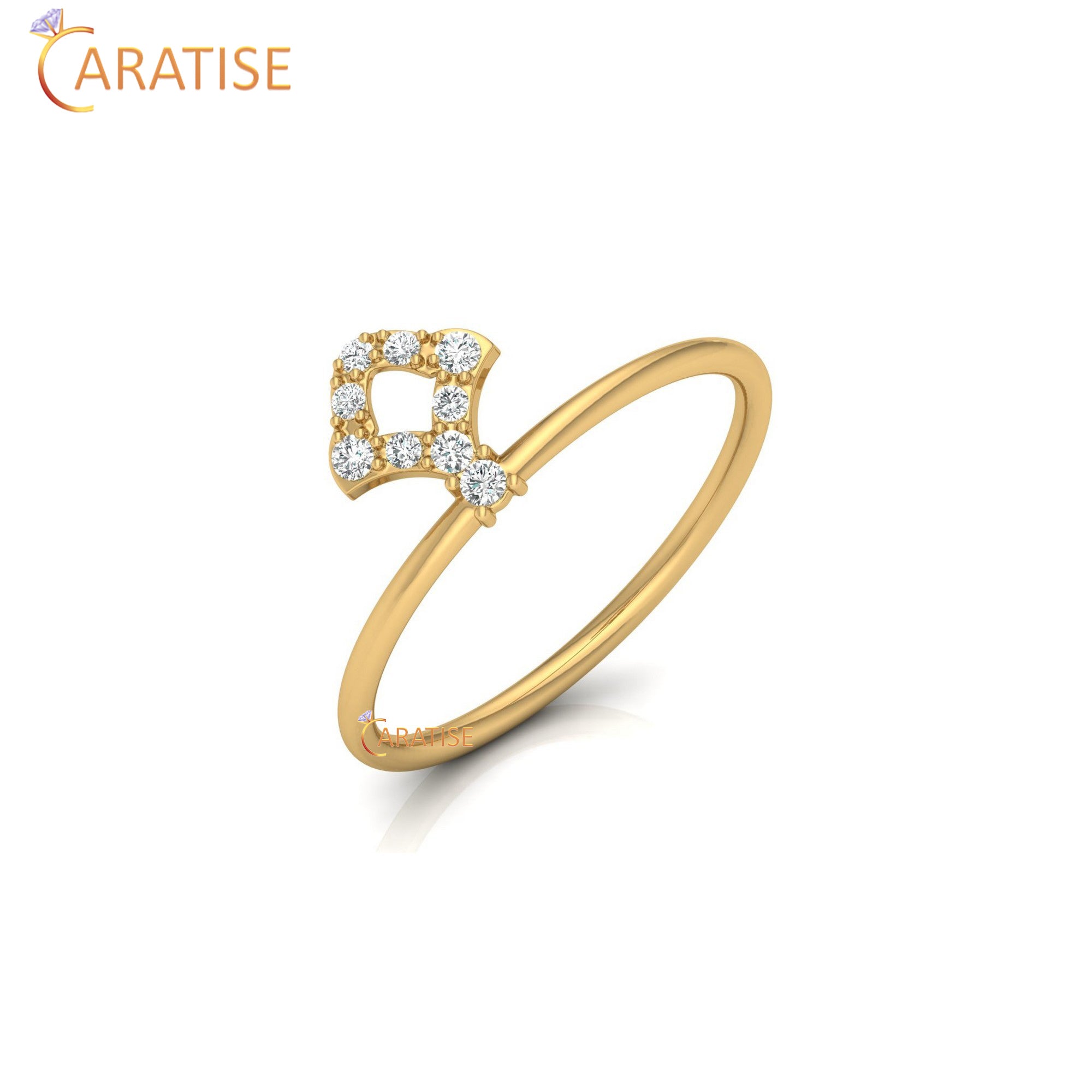 0.10 TDW Round Cut Minimalist Women's Diamond Ring